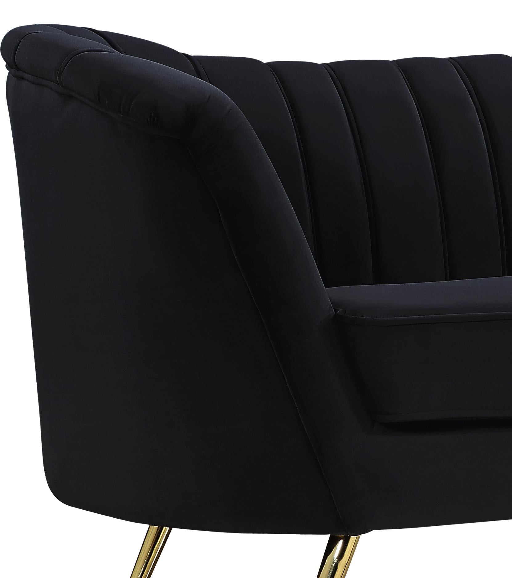 Margo Black Velvet Loveseat - Luxury Home Furniture (MI)