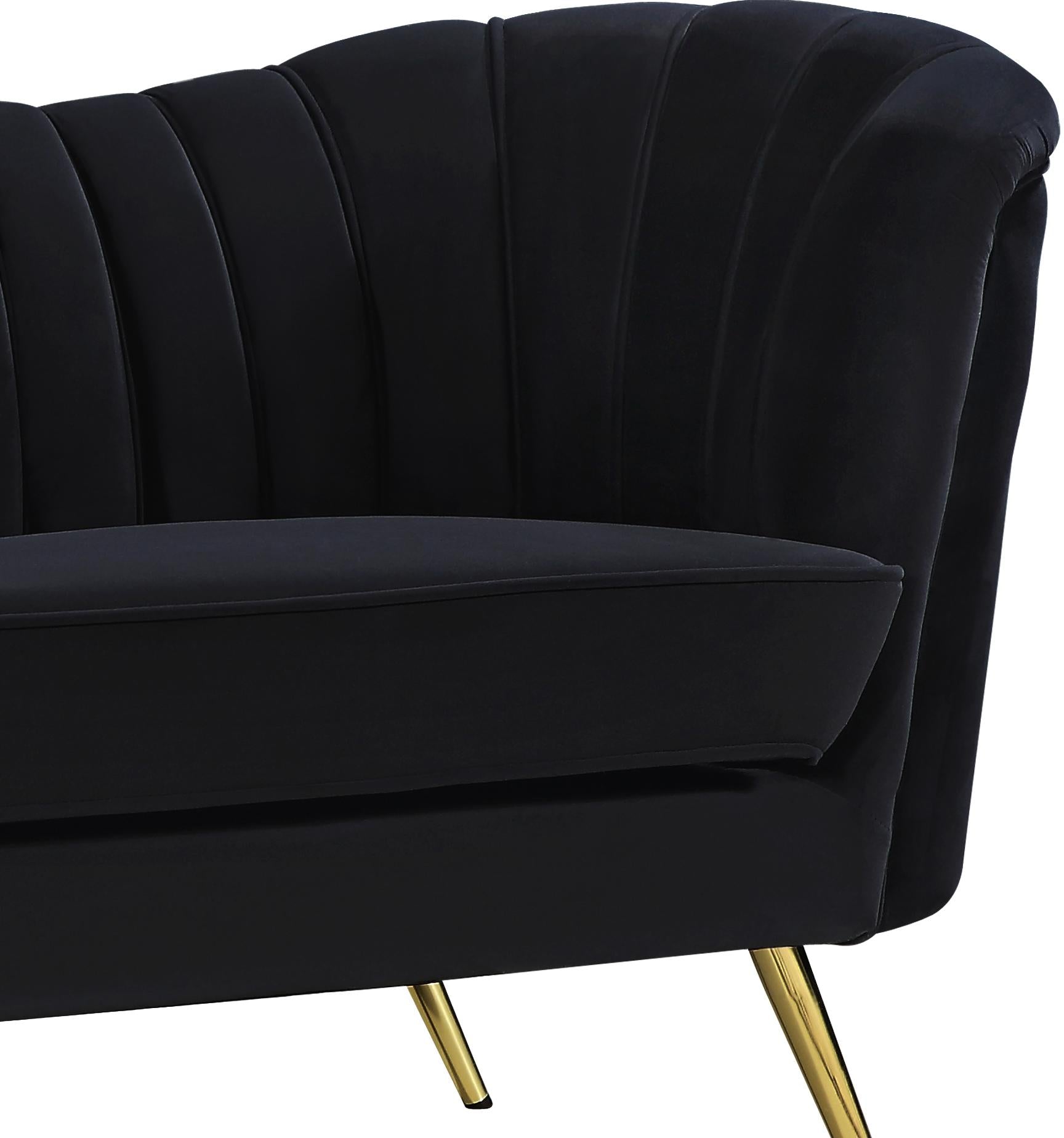 Margo Black Velvet Loveseat - Luxury Home Furniture (MI)