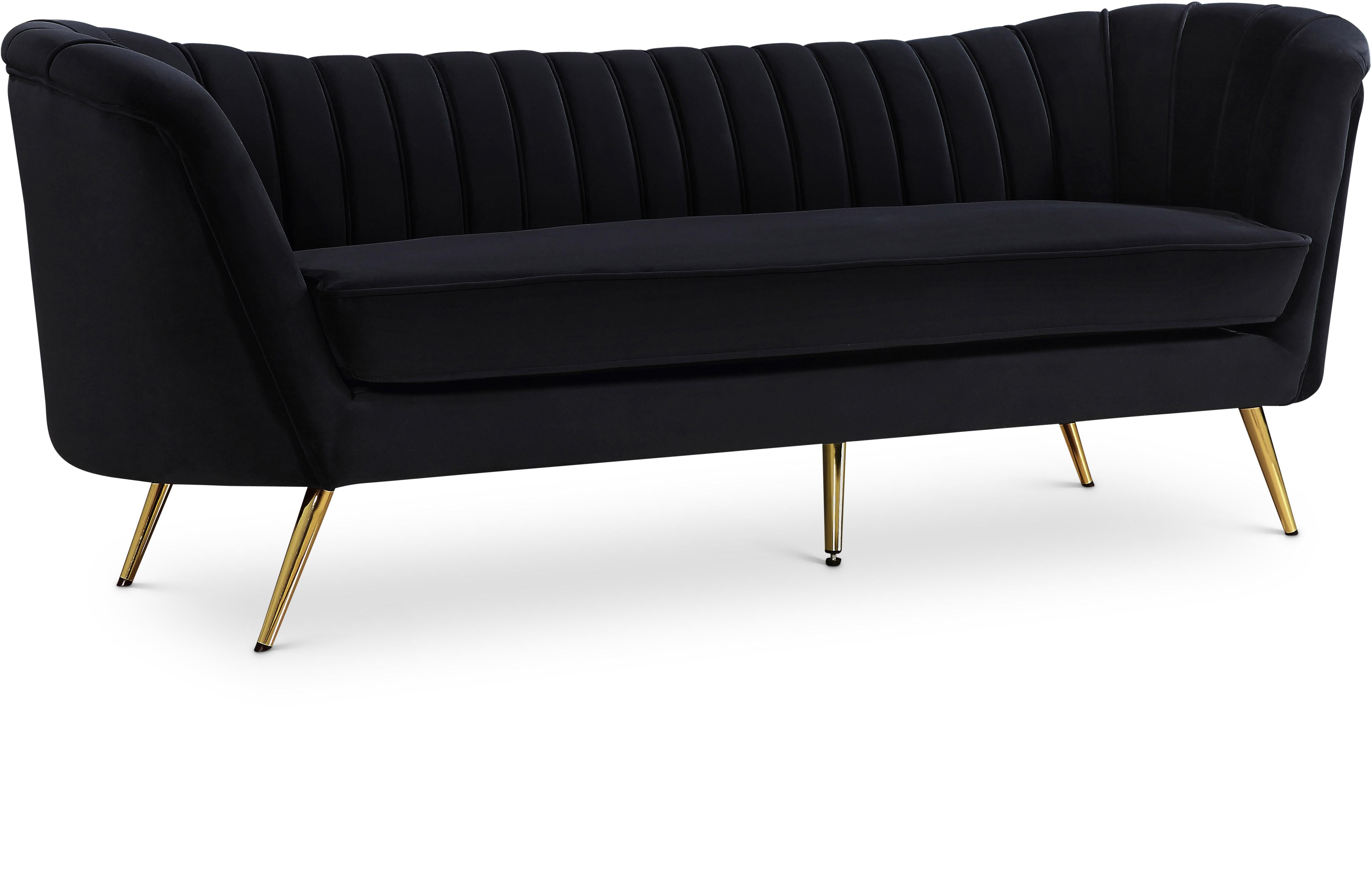 Margo Black Velvet Sofa - Luxury Home Furniture (MI)