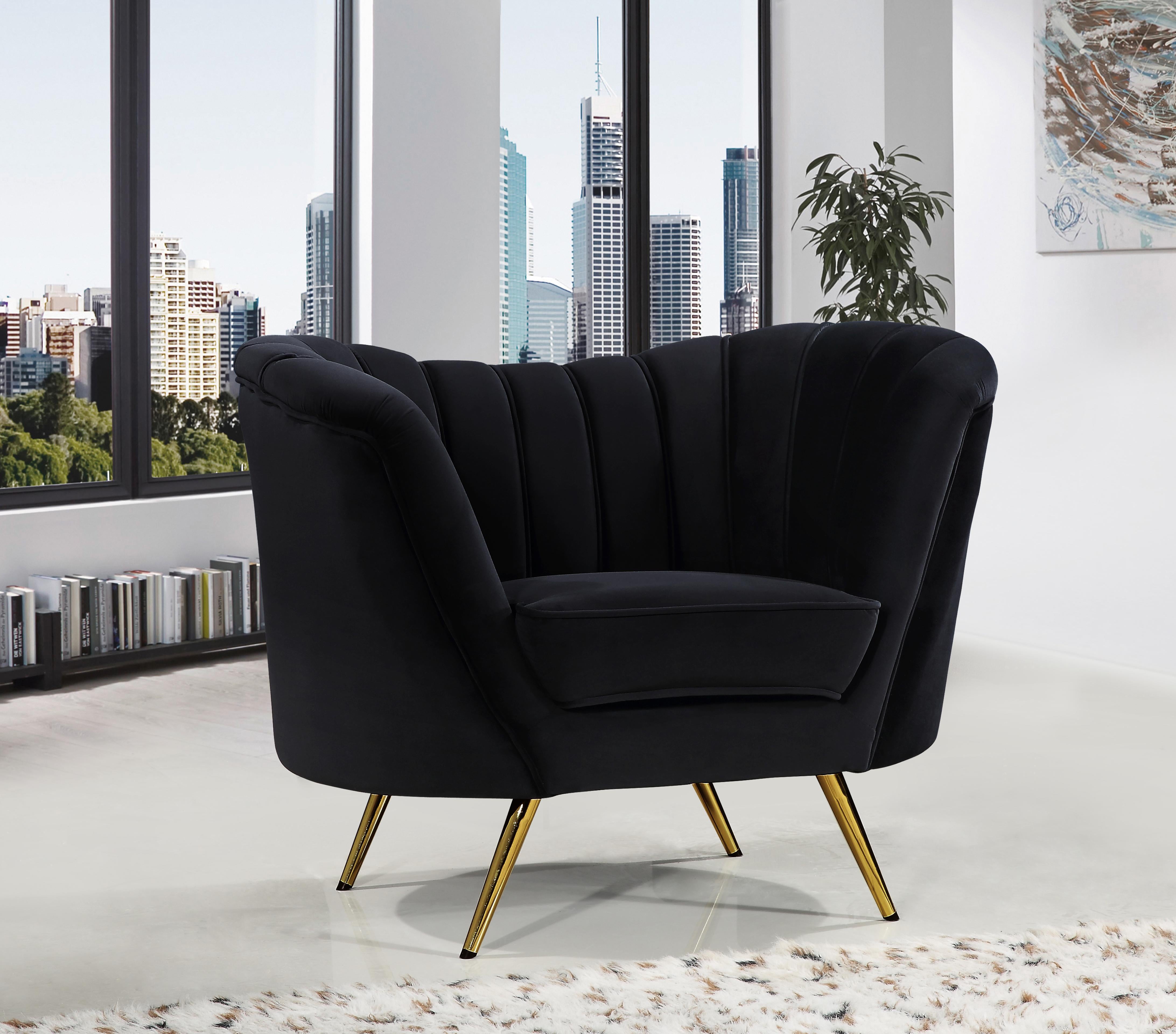Margo Black Velvet Chair - Luxury Home Furniture (MI)