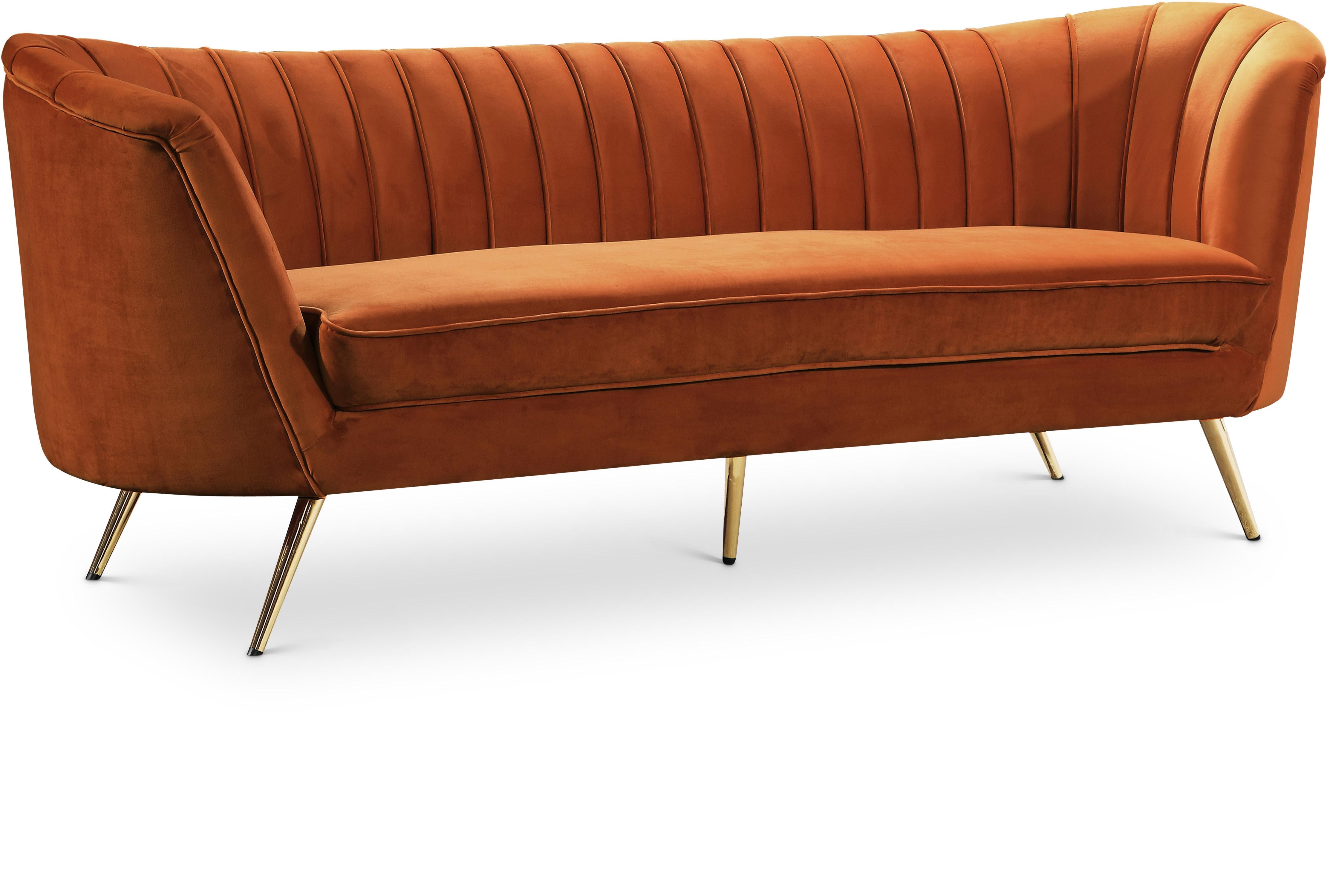Margo Cognac Velvet Sofa - Luxury Home Furniture (MI)