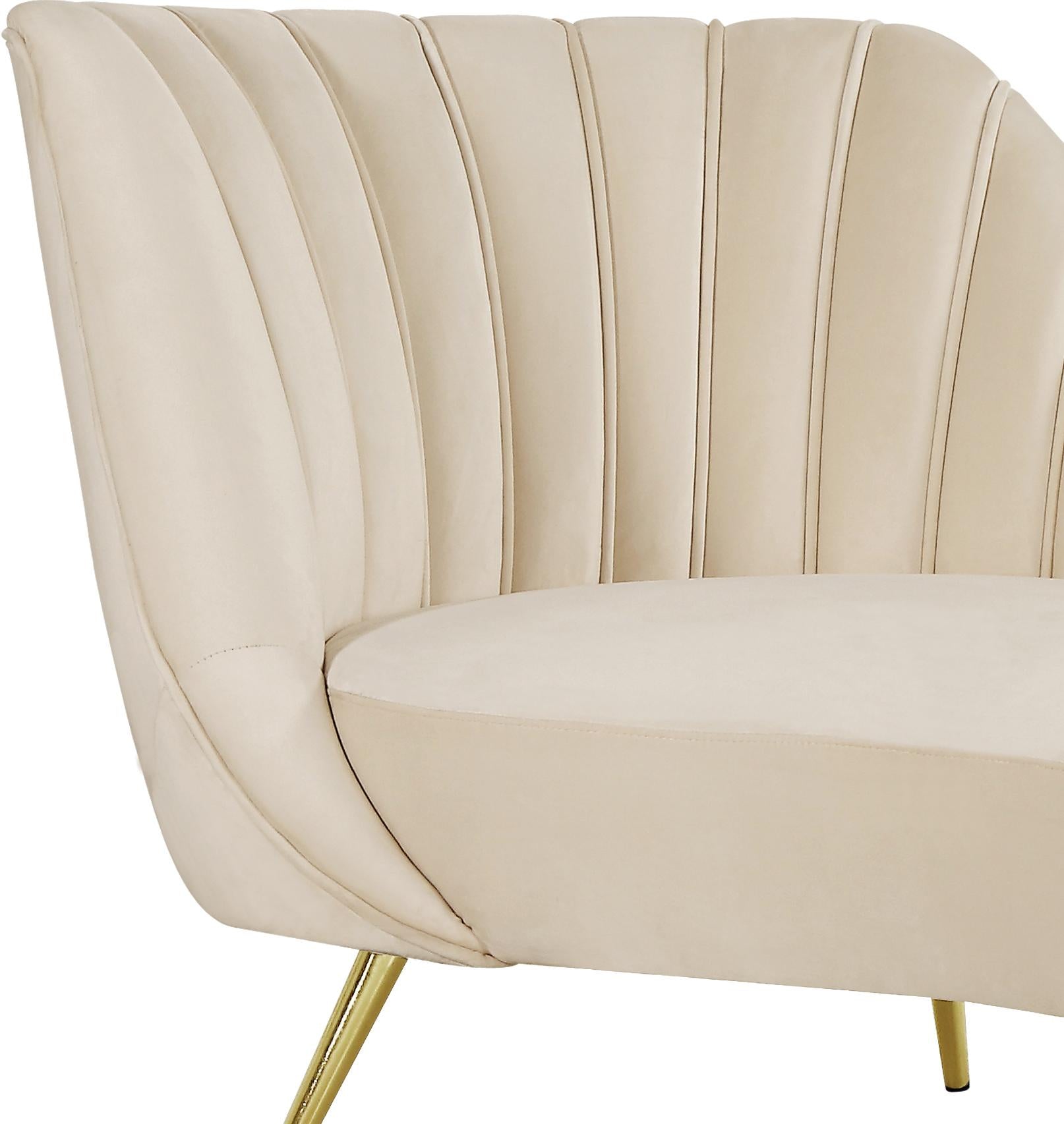 Margo Cream Velvet Chaise - Luxury Home Furniture (MI)
