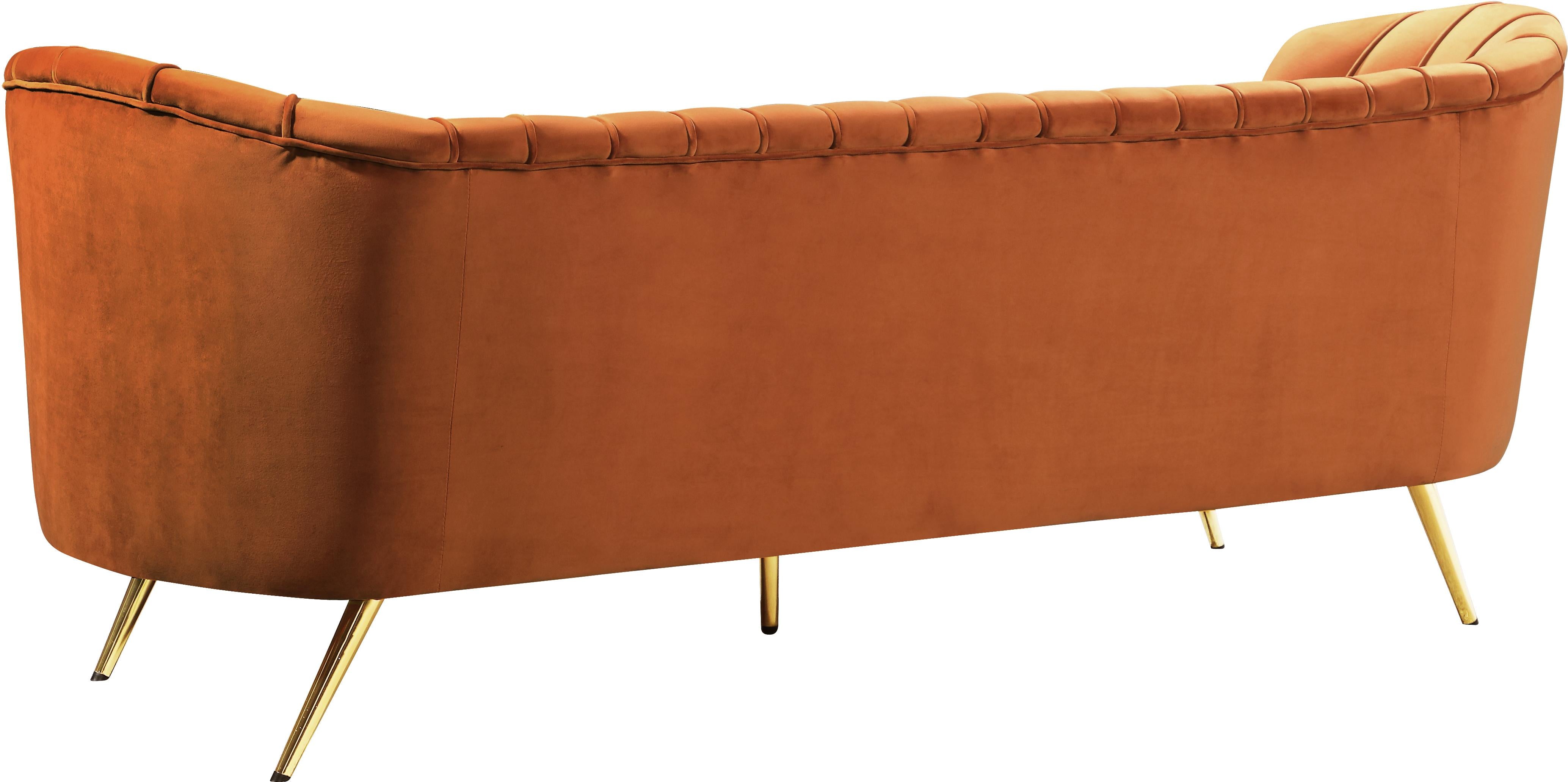 Margo Cognac Velvet Sofa - Luxury Home Furniture (MI)