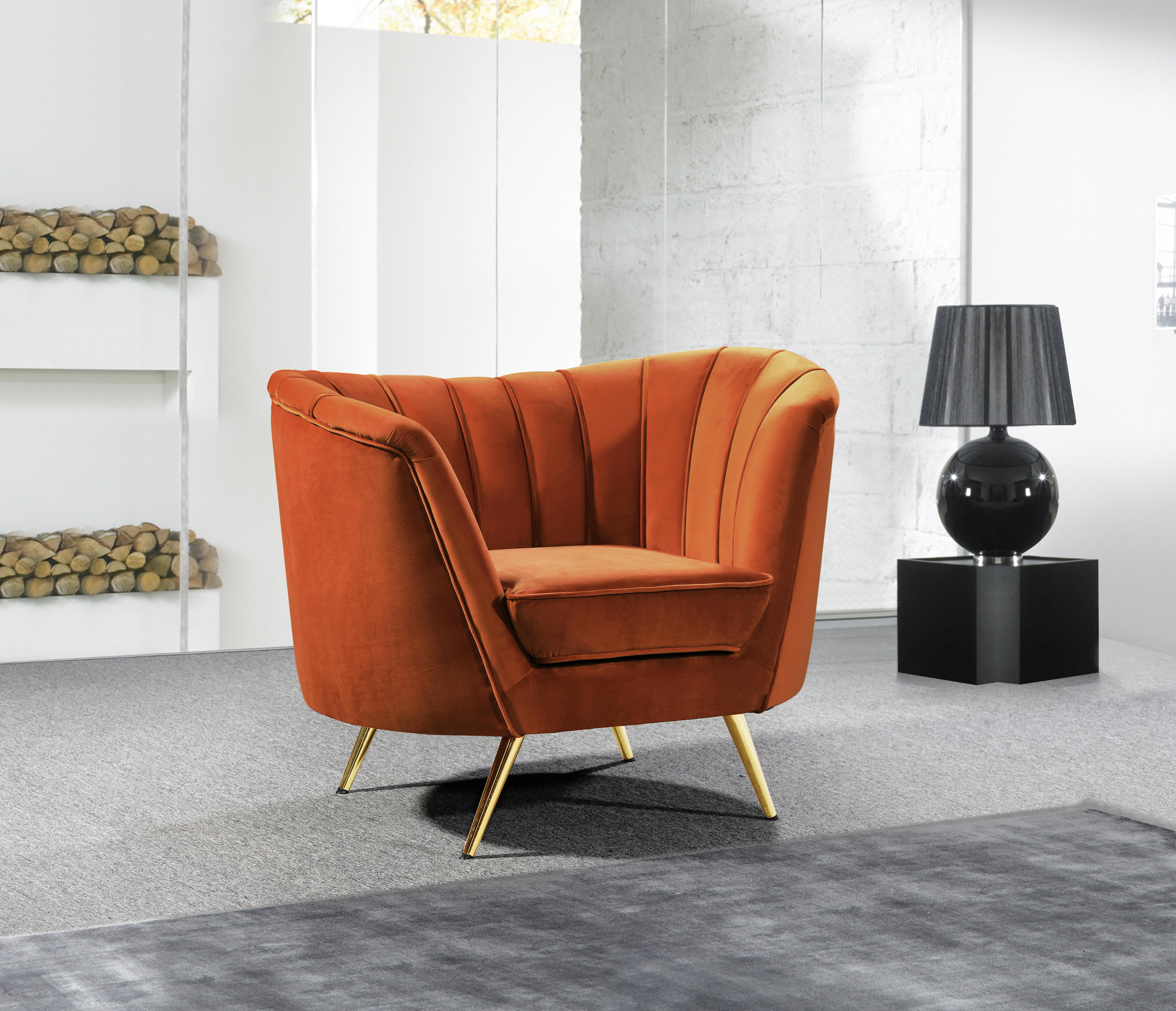 Margo Cognac Velvet Chair - Luxury Home Furniture (MI)