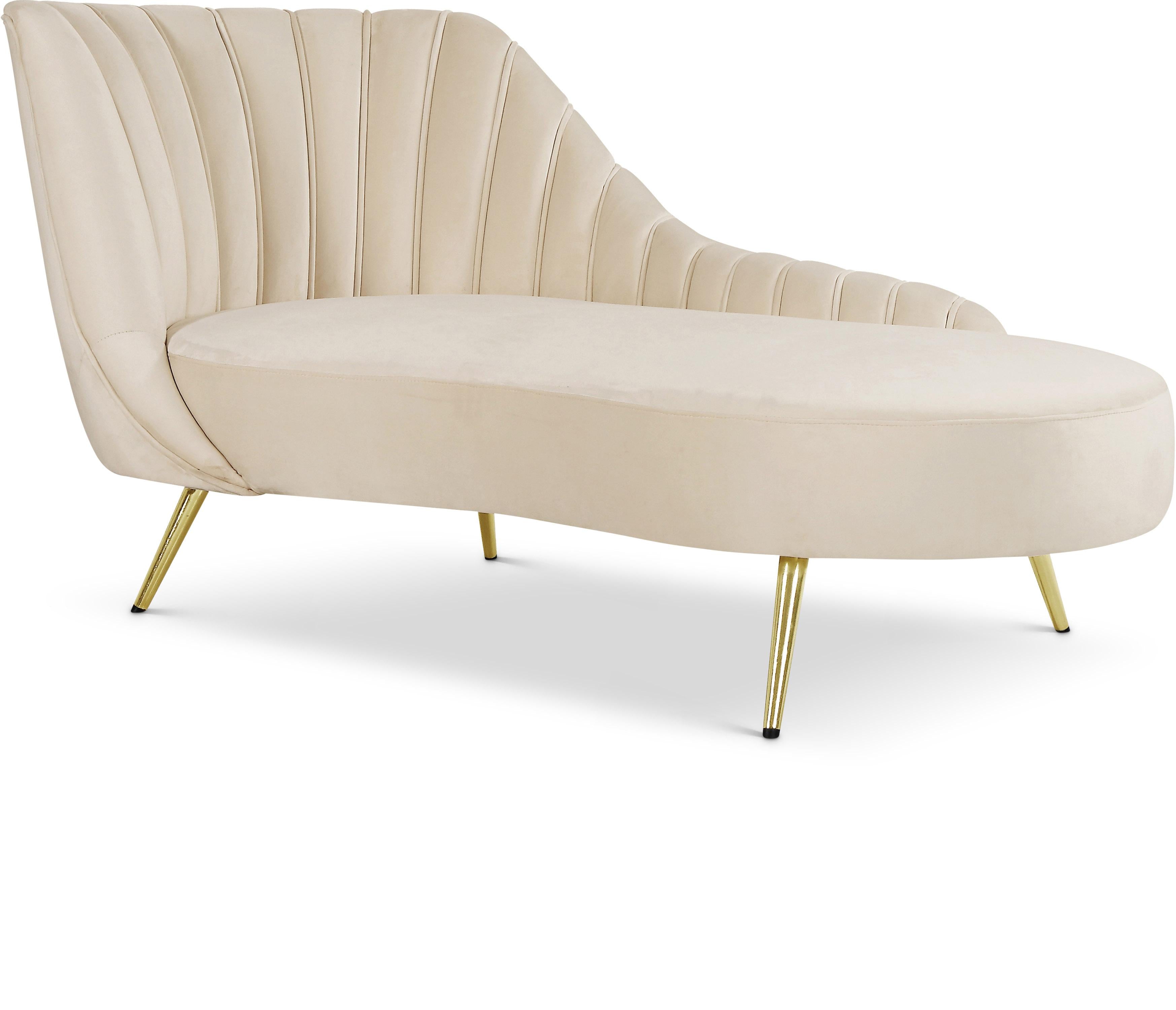 Margo Cream Velvet Chaise - Luxury Home Furniture (MI)