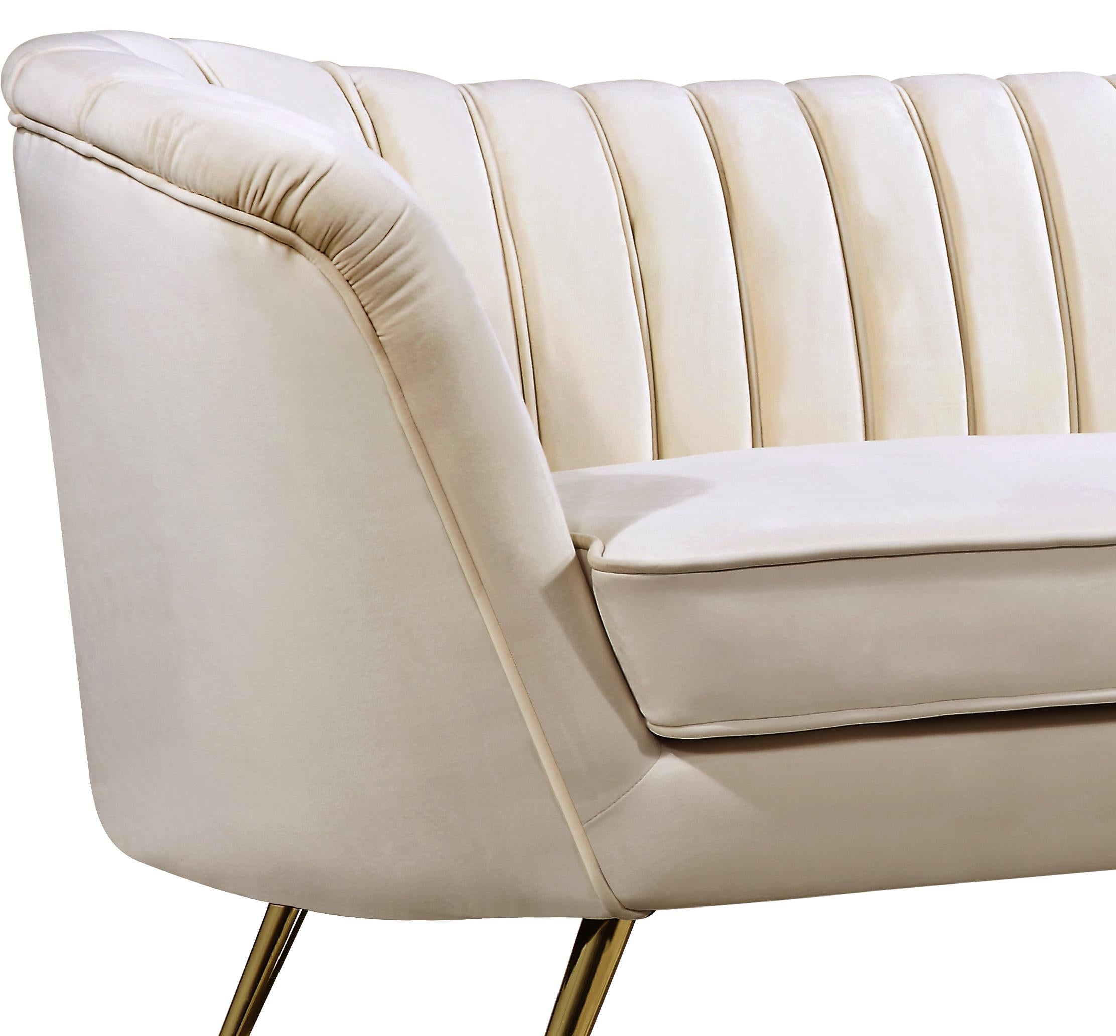 Margo Cream Velvet Sofa - Luxury Home Furniture (MI)