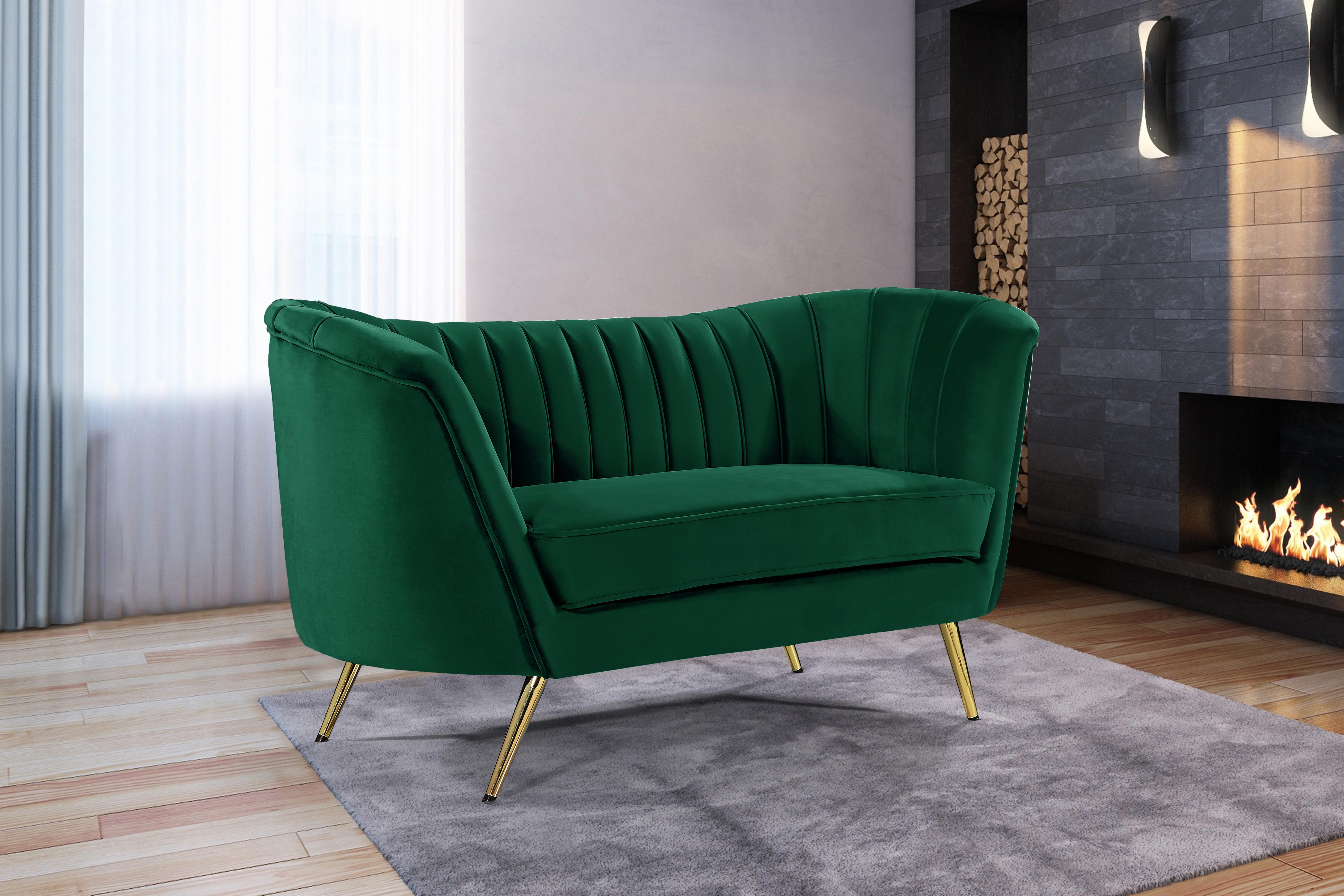 Margo Green Velvet Loveseat - Luxury Home Furniture (MI)