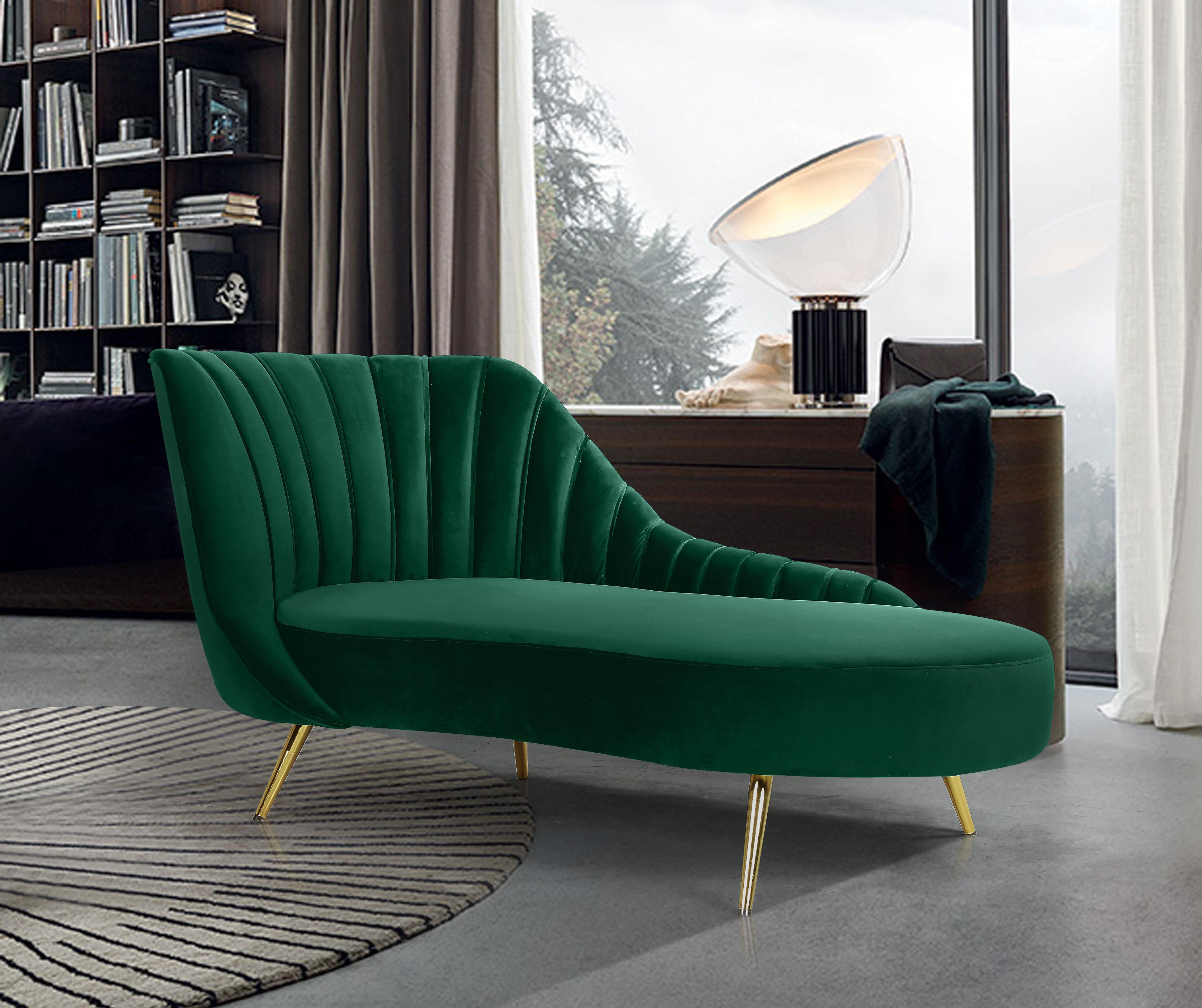Margo Green Velvet Chaise - Luxury Home Furniture (MI)