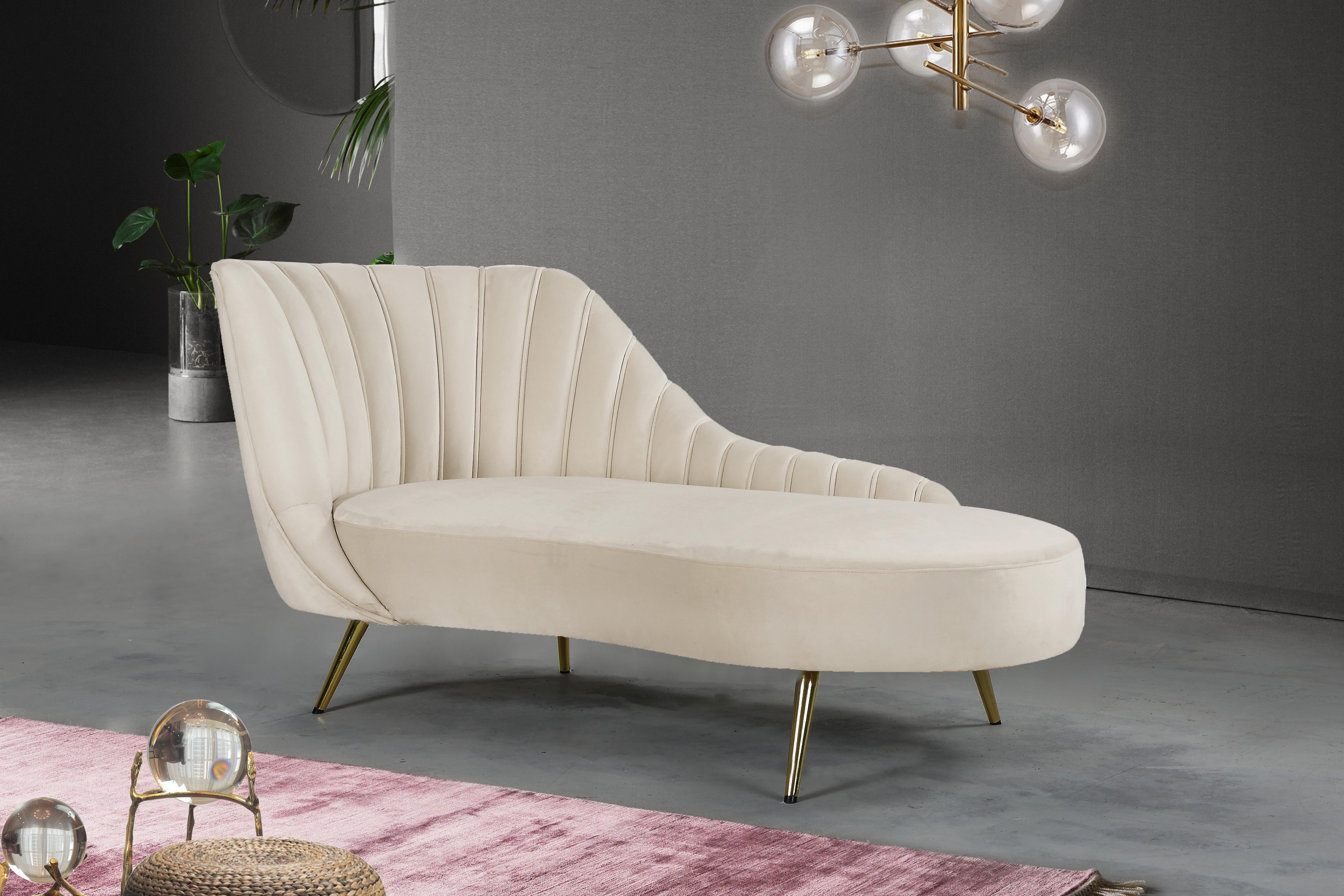 Margo Cream Velvet Chaise - Luxury Home Furniture (MI)