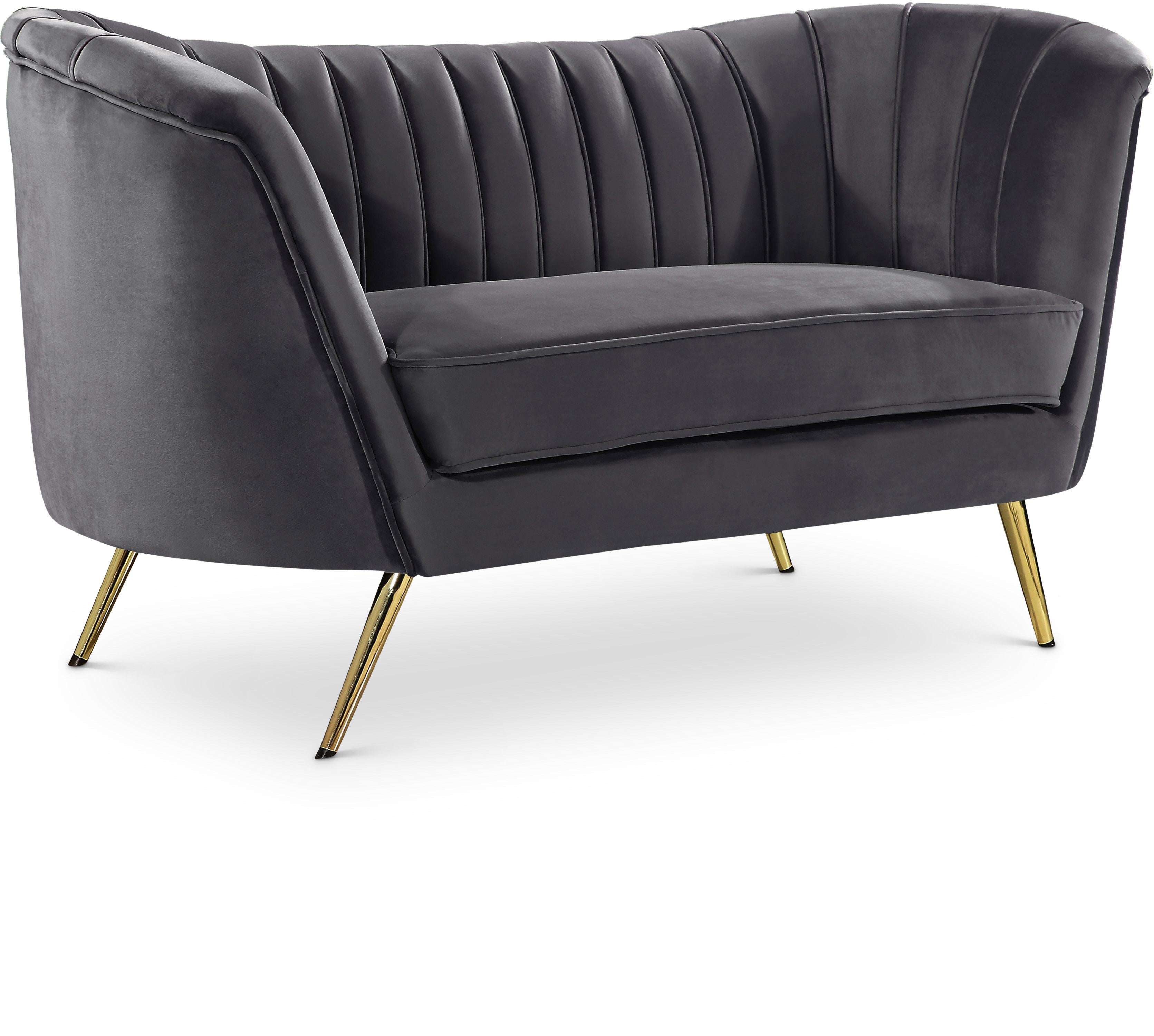 Margo Grey Velvet Loveseat - Luxury Home Furniture (MI)