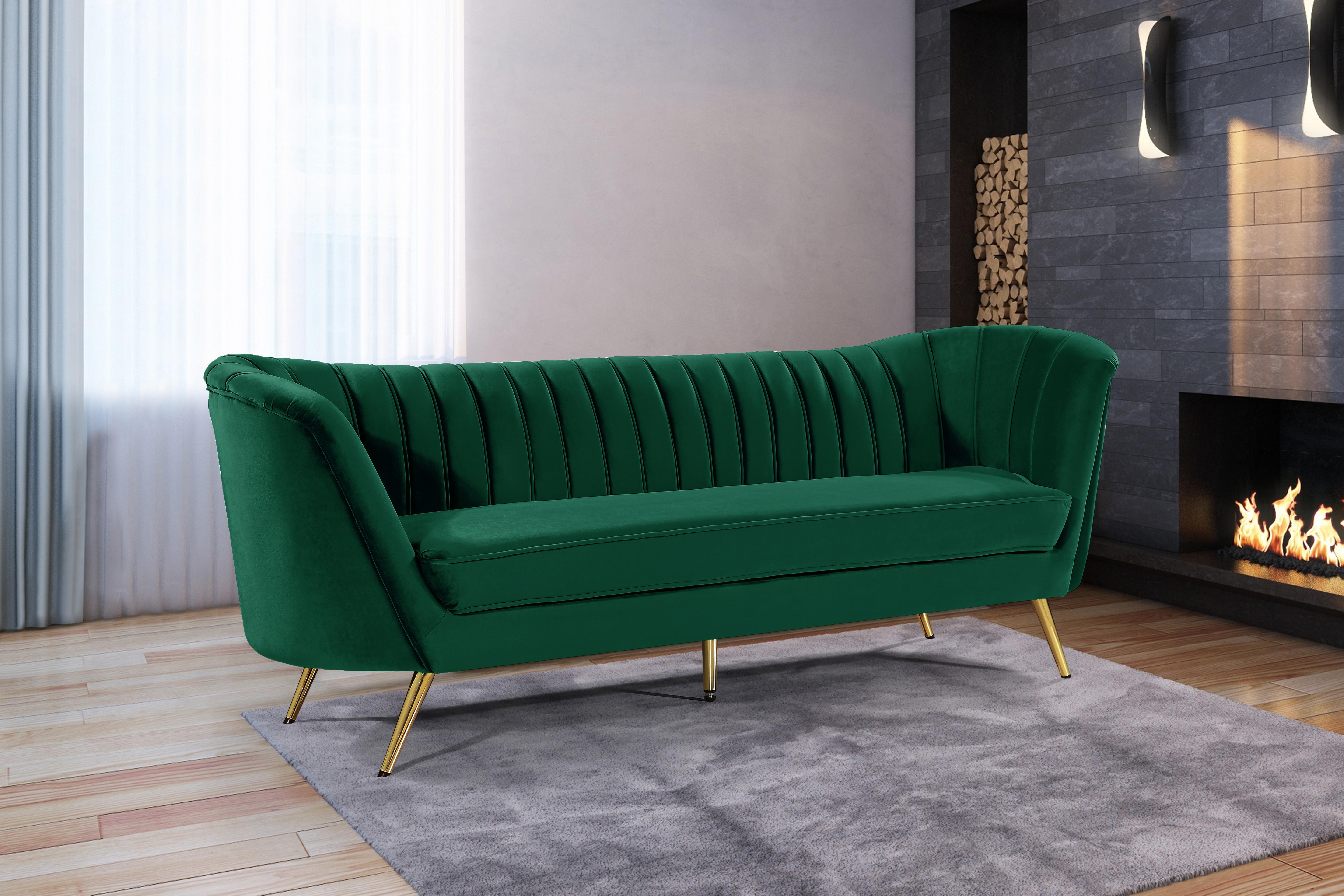 Margo Green Velvet Sofa - Luxury Home Furniture (MI)