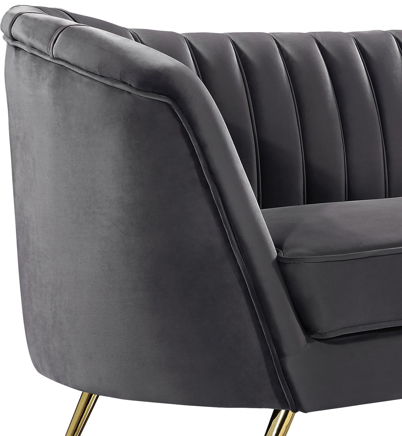 Margo Grey Velvet Loveseat - Luxury Home Furniture (MI)