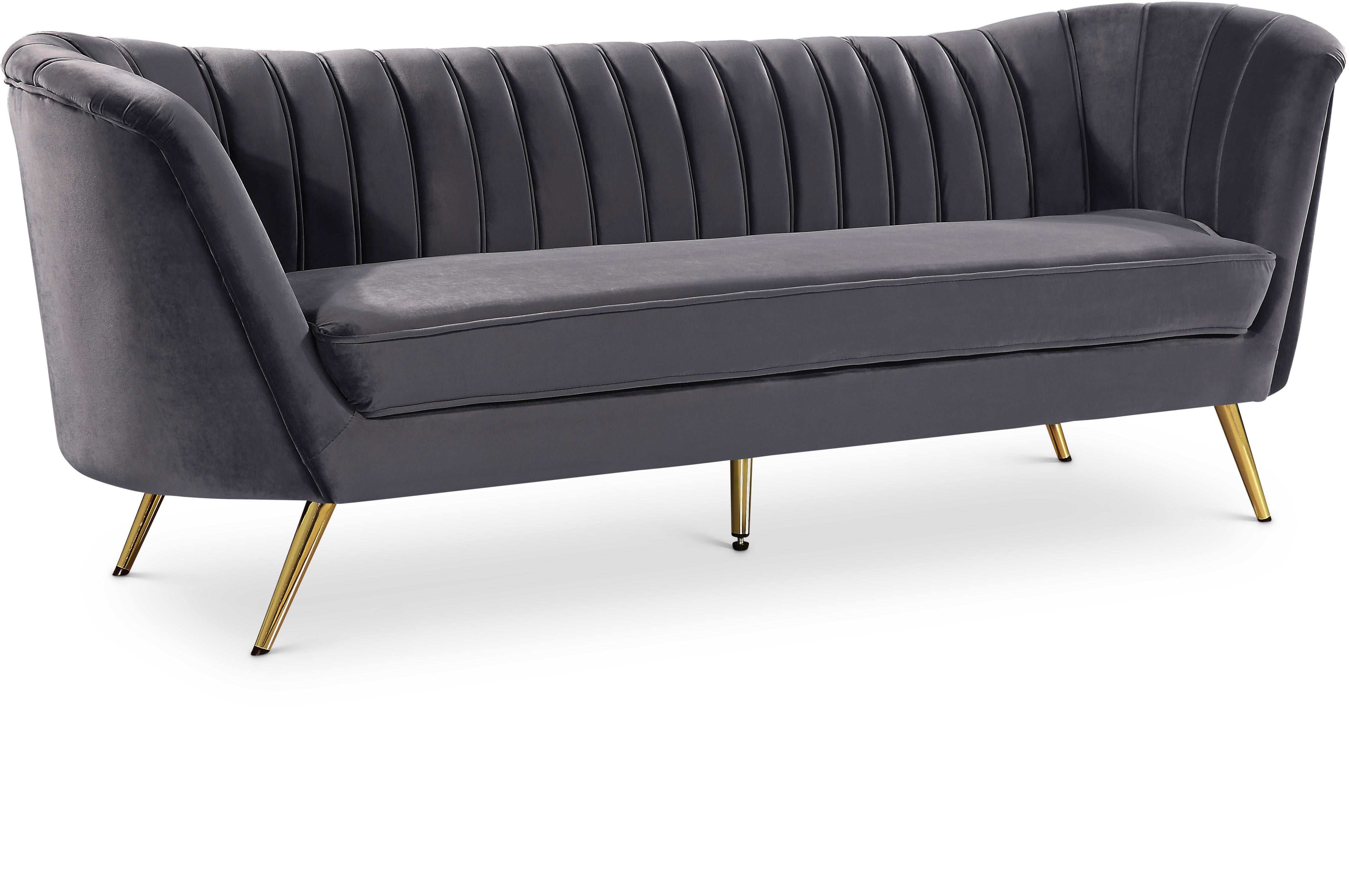 Margo Grey Velvet Sofa - Luxury Home Furniture (MI)