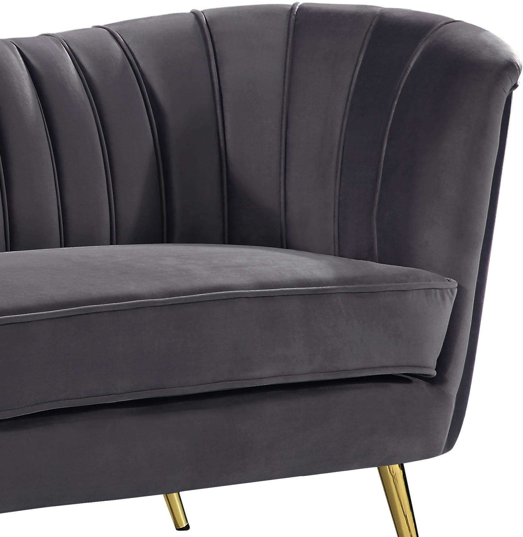 Margo Grey Velvet Sofa - Luxury Home Furniture (MI)