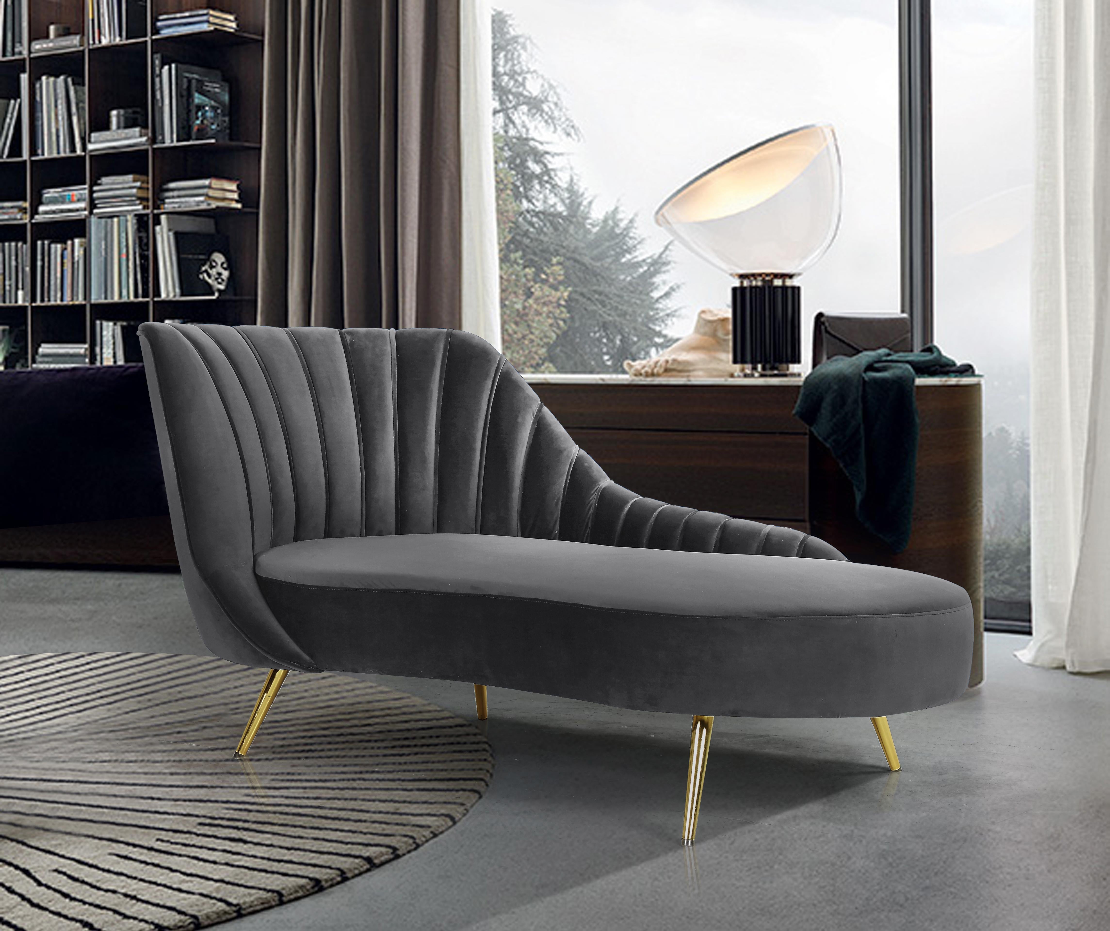 Margo Grey Velvet Chaise - Luxury Home Furniture (MI)