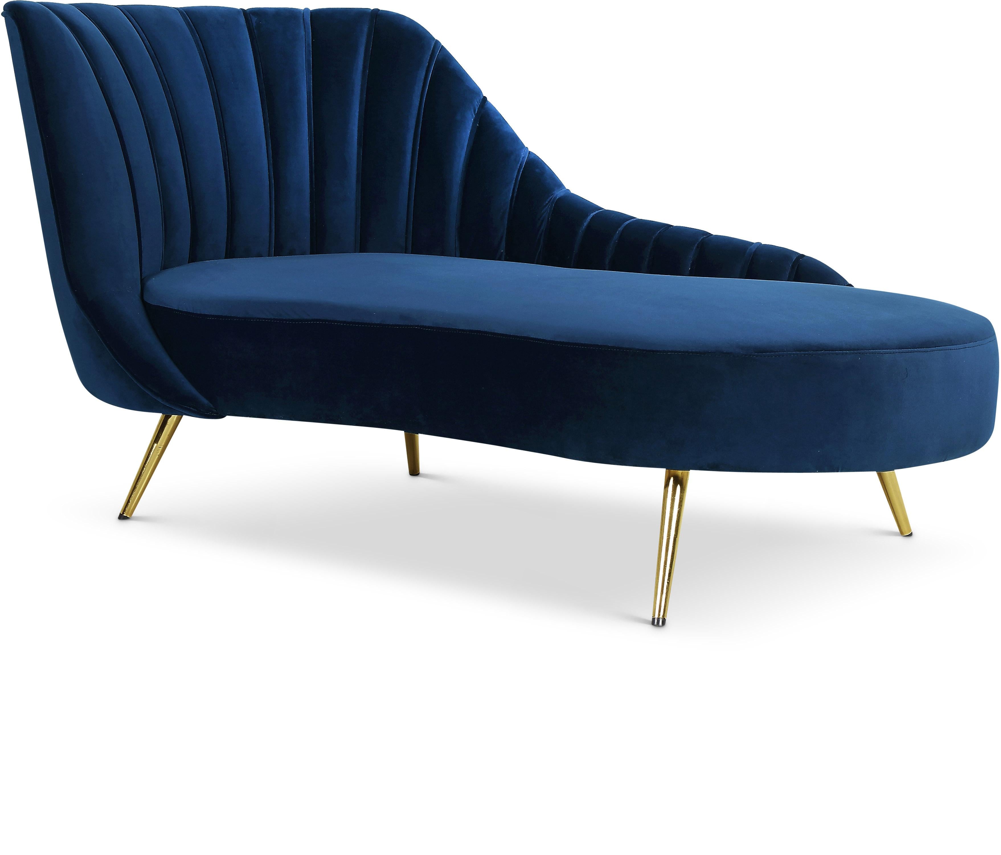 Margo Navy Velvet Chaise - Luxury Home Furniture (MI)