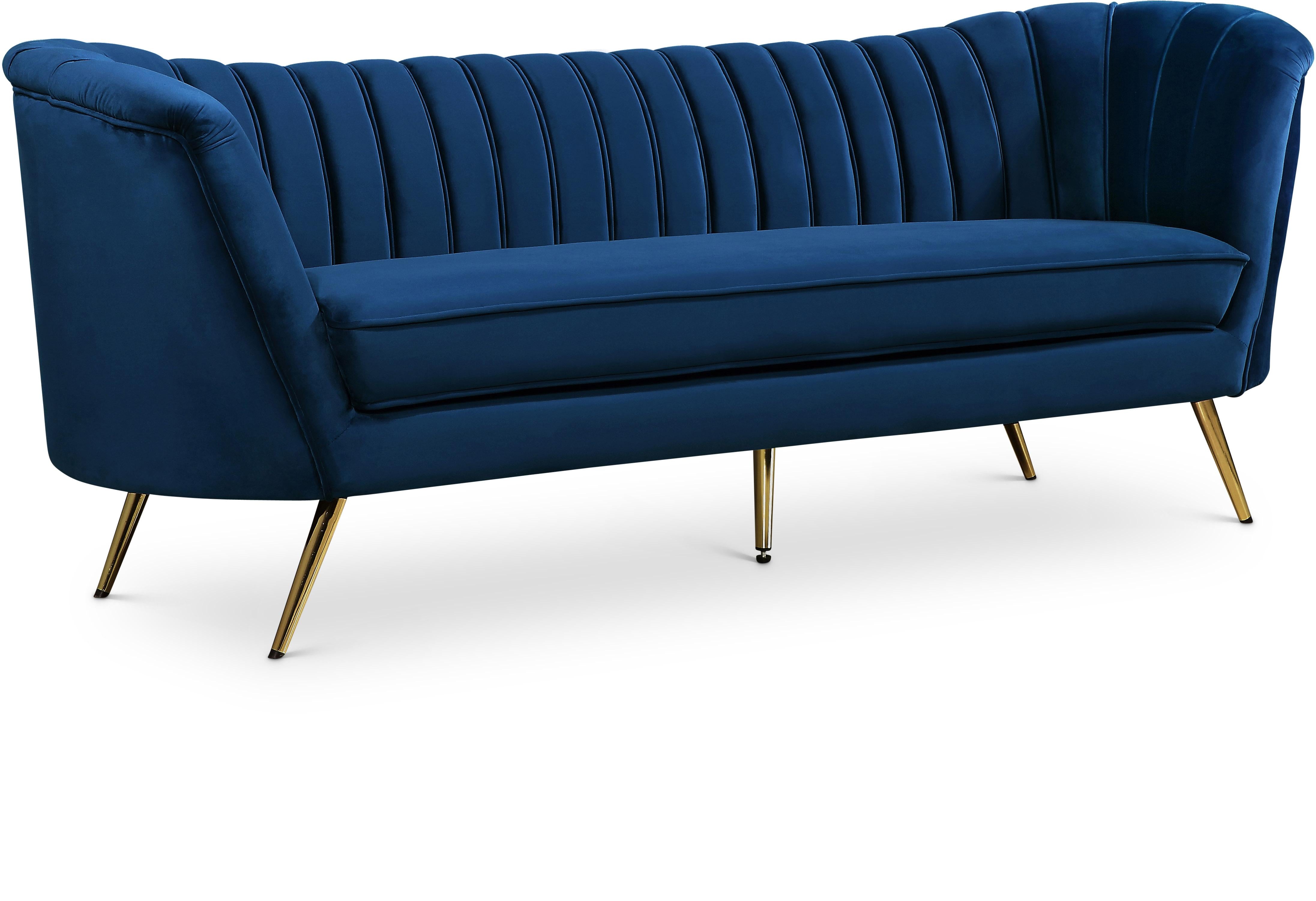 Margo Navy Velvet Sofa - Luxury Home Furniture (MI)