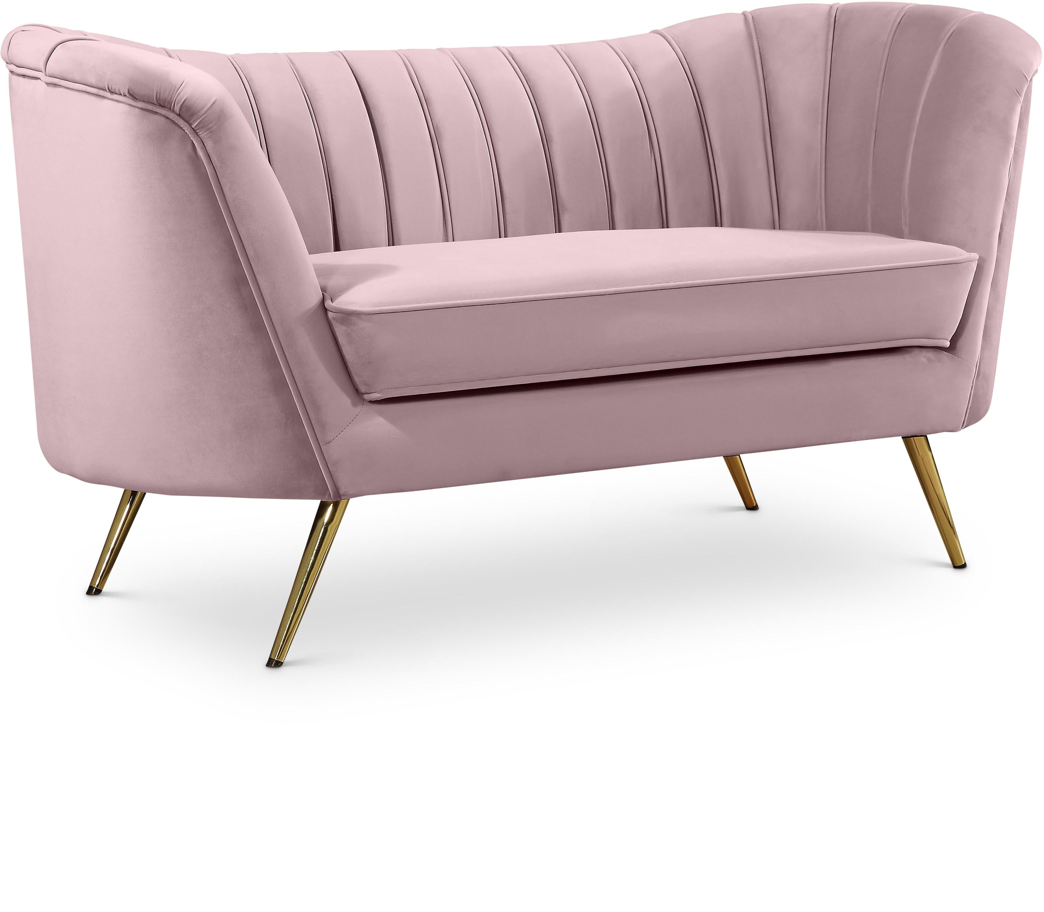 Margo Pink Velvet Loveseat - Luxury Home Furniture (MI)