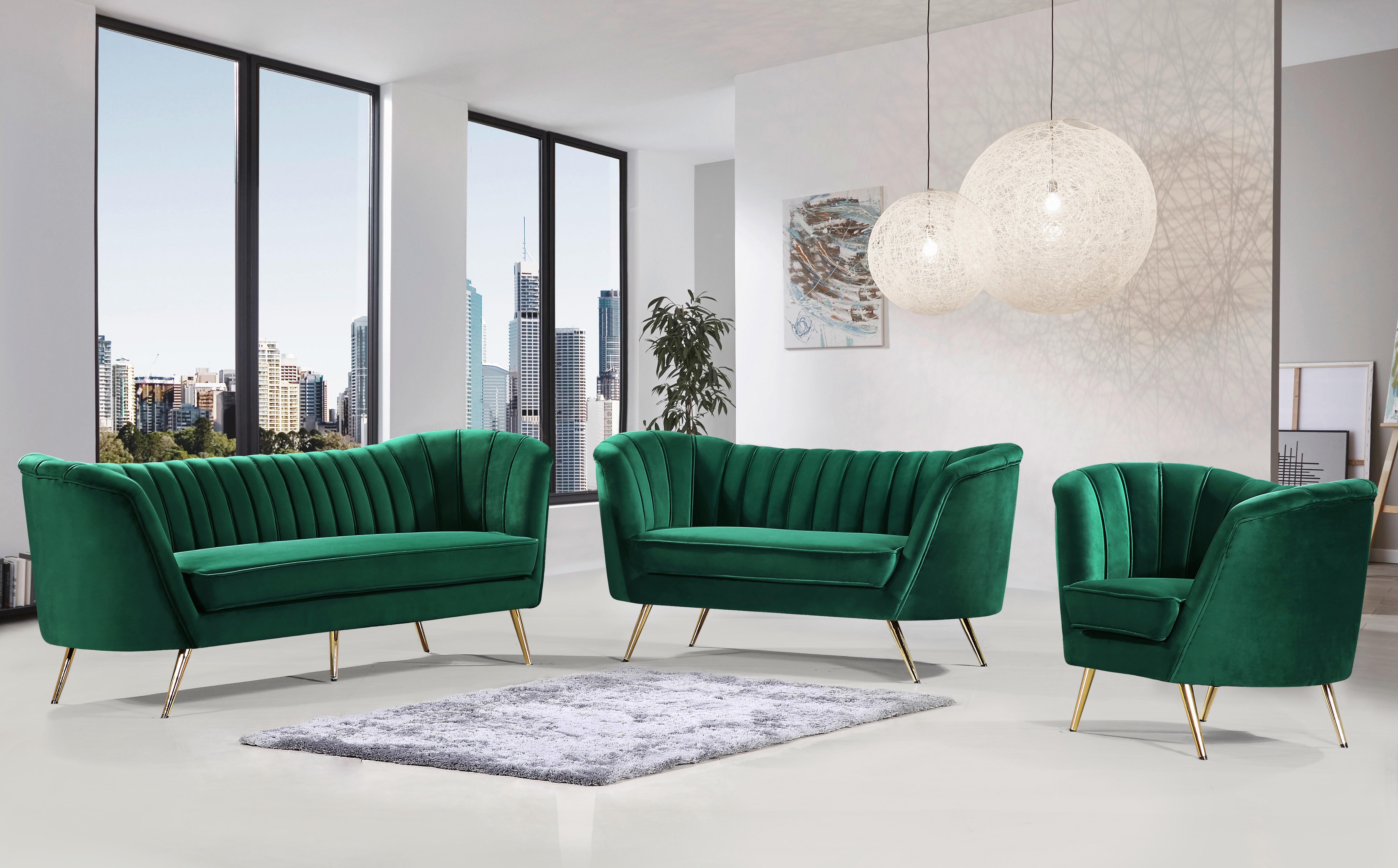 Margo Green Velvet Loveseat - Luxury Home Furniture (MI)
