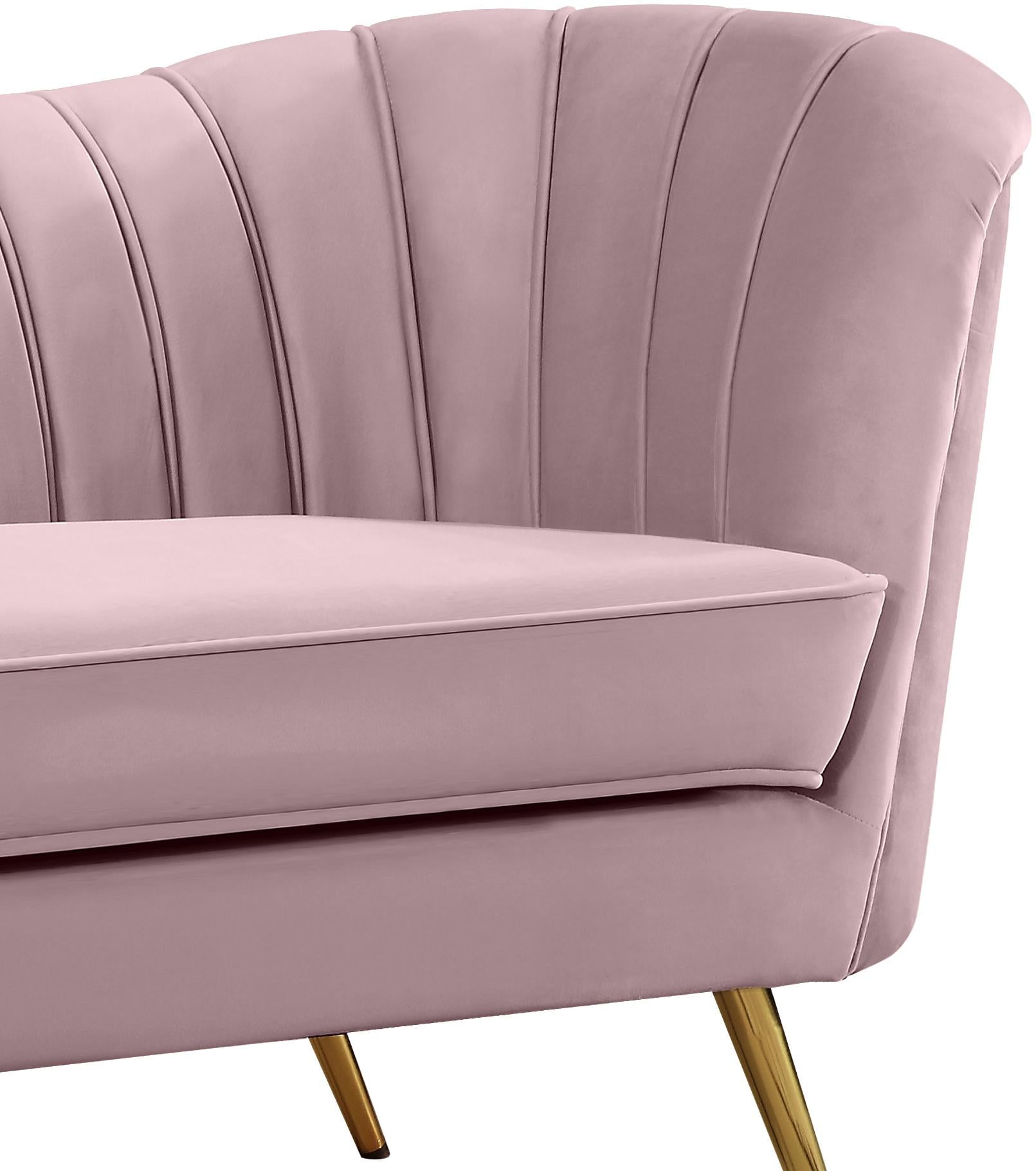 Margo Pink Velvet Loveseat - Luxury Home Furniture (MI)