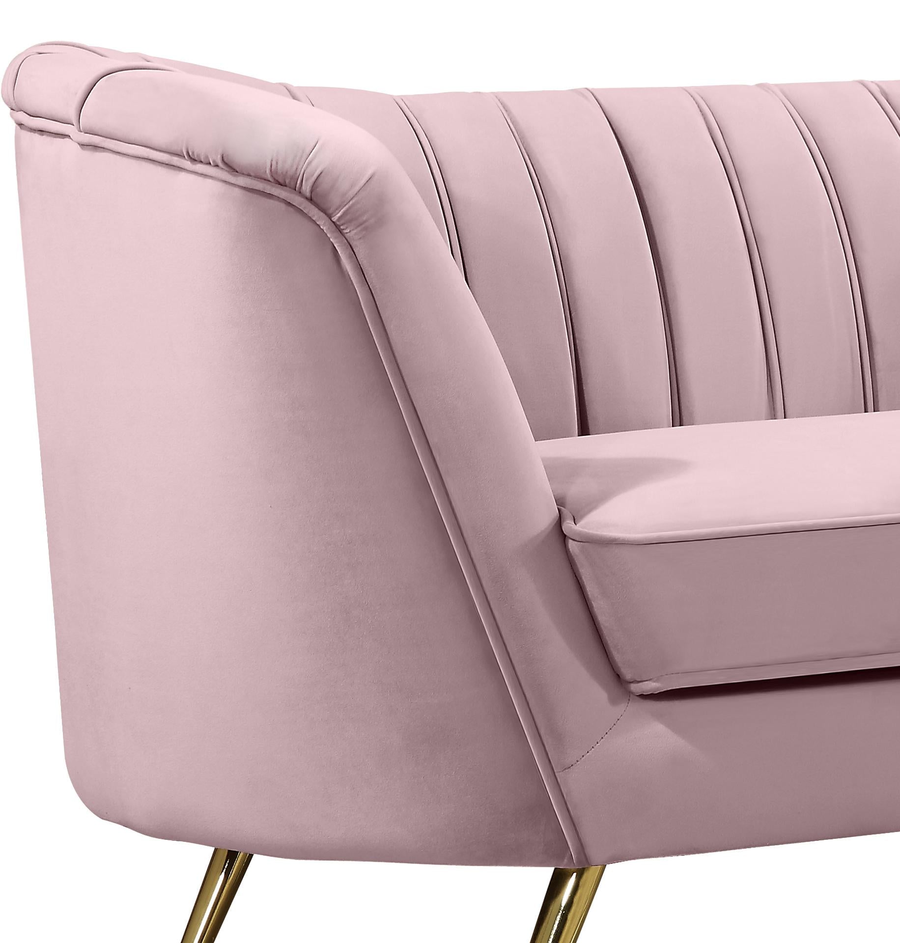 Margo Pink Velvet Loveseat - Luxury Home Furniture (MI)