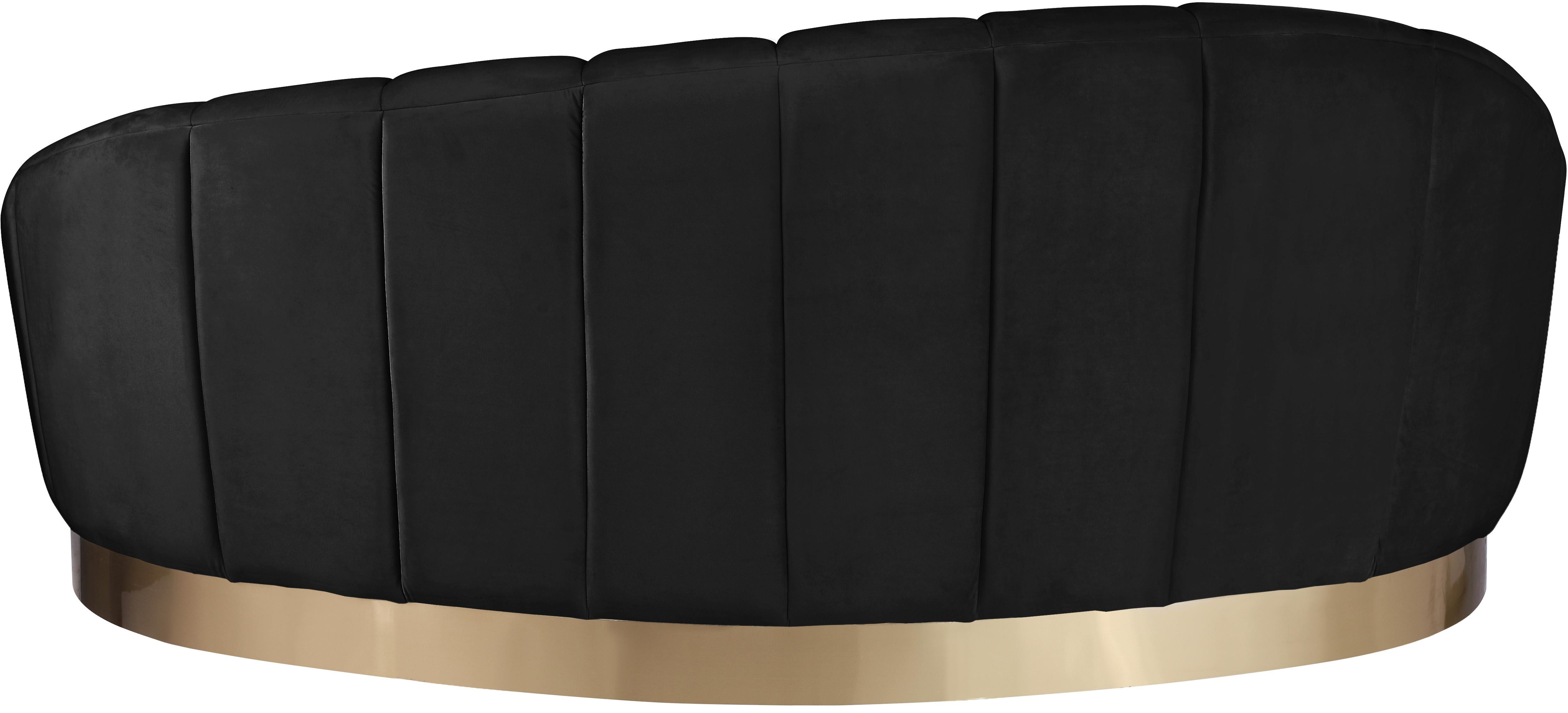 Shelly Black Velvet Chaise - Luxury Home Furniture (MI)
