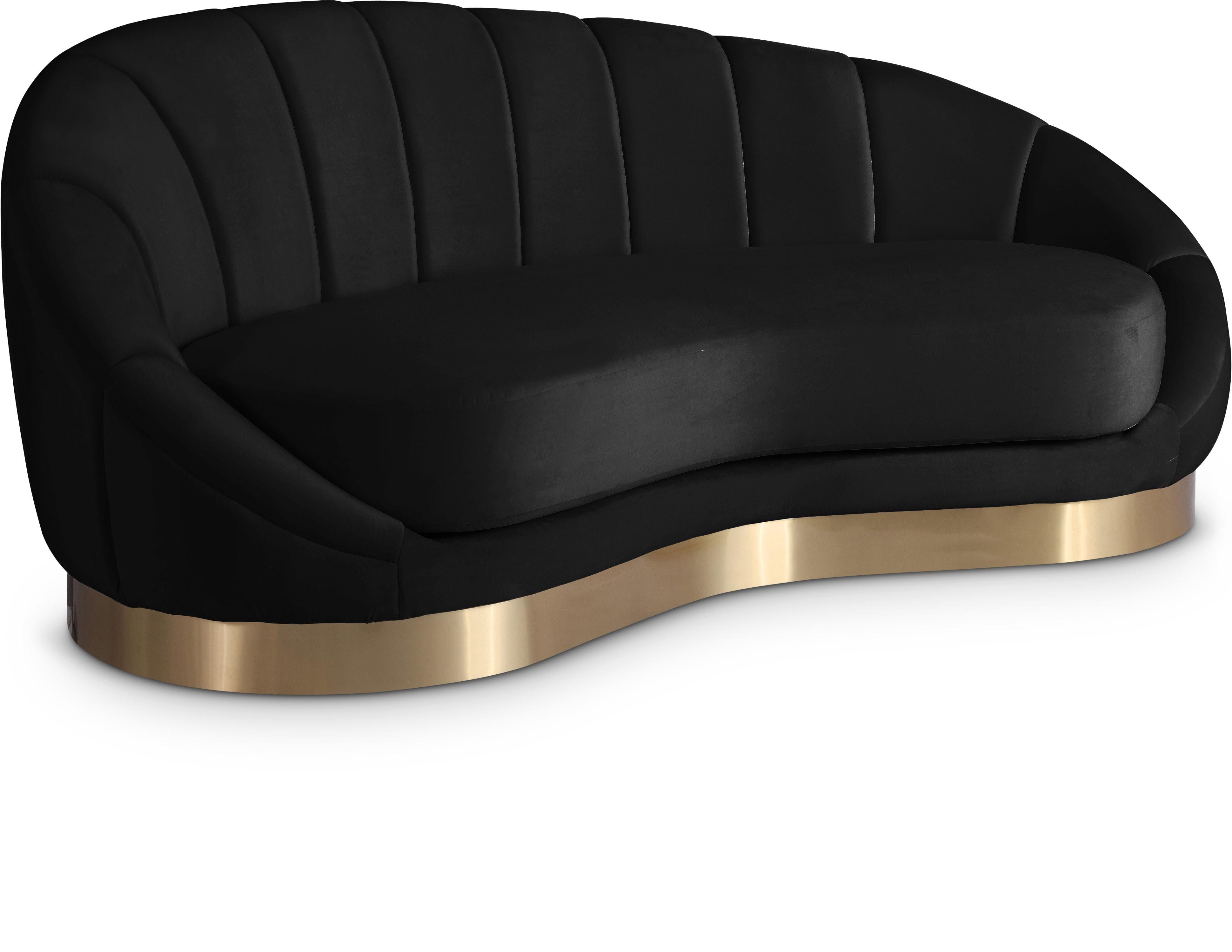 Shelly Black Velvet Chaise - Luxury Home Furniture (MI)