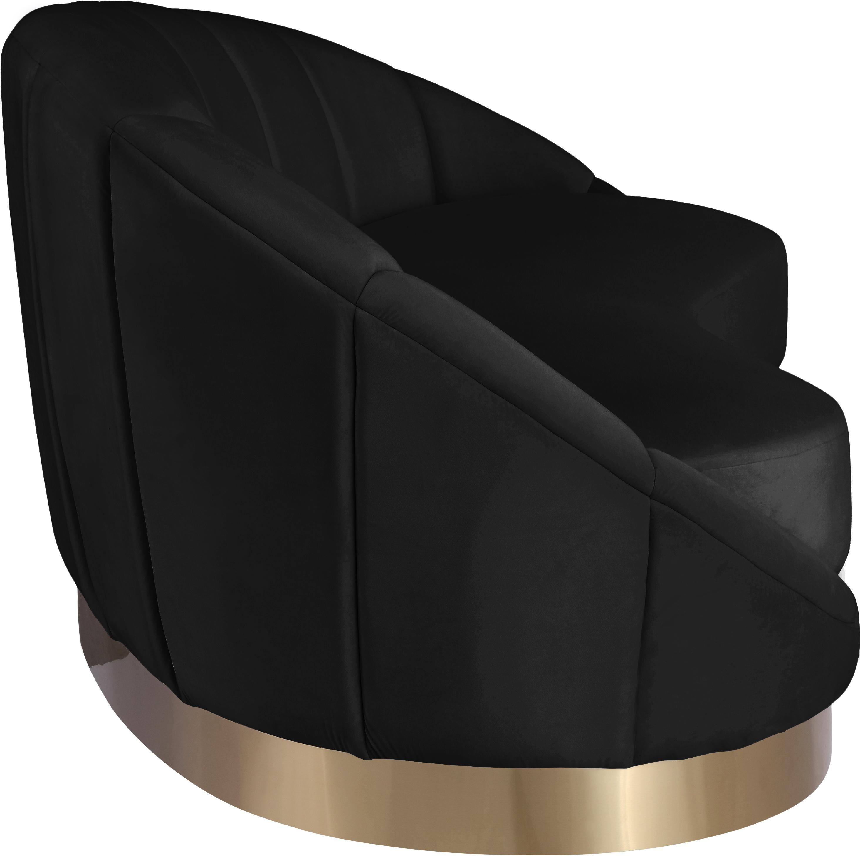 Shelly Black Velvet Chaise - Luxury Home Furniture (MI)