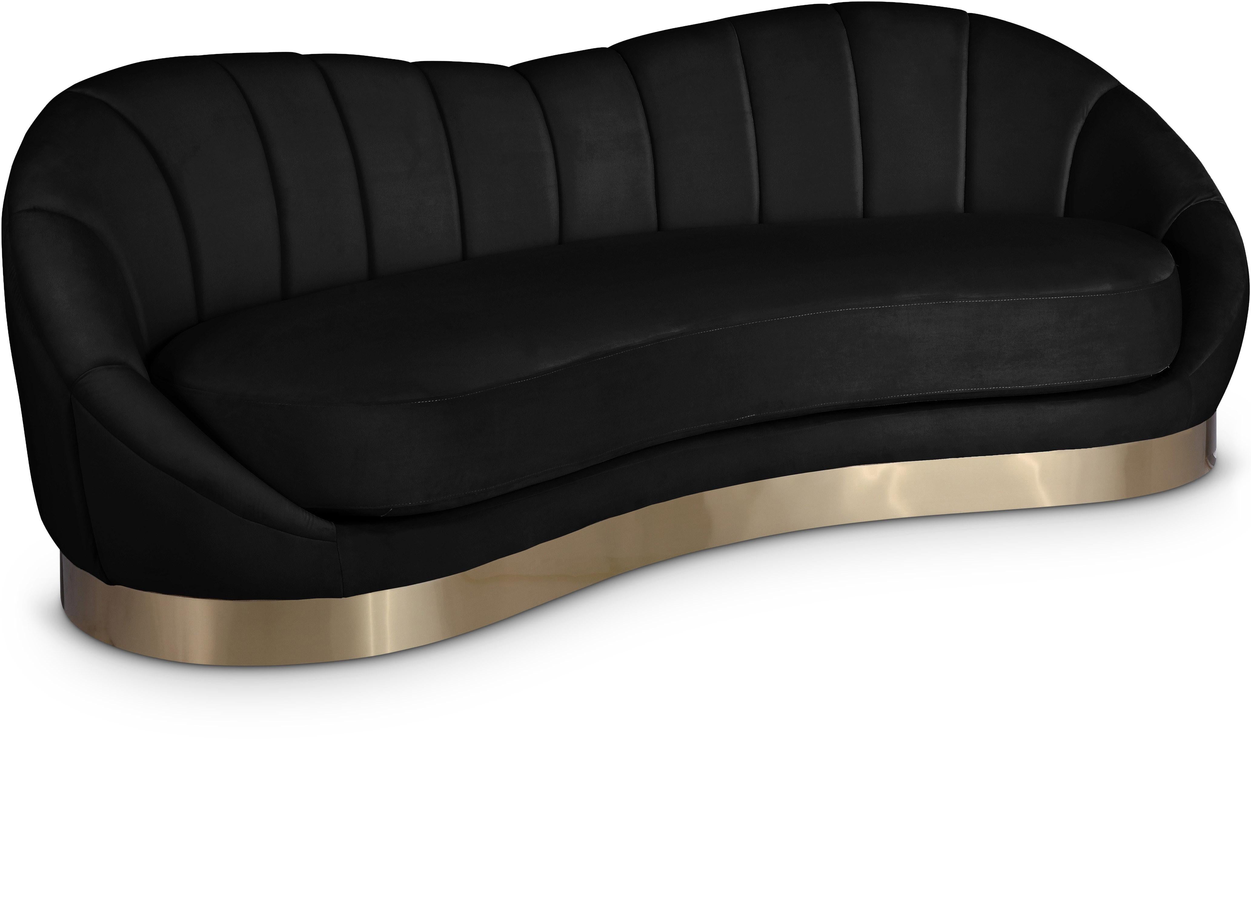 Shelly Black Velvet Sofa - Luxury Home Furniture (MI)