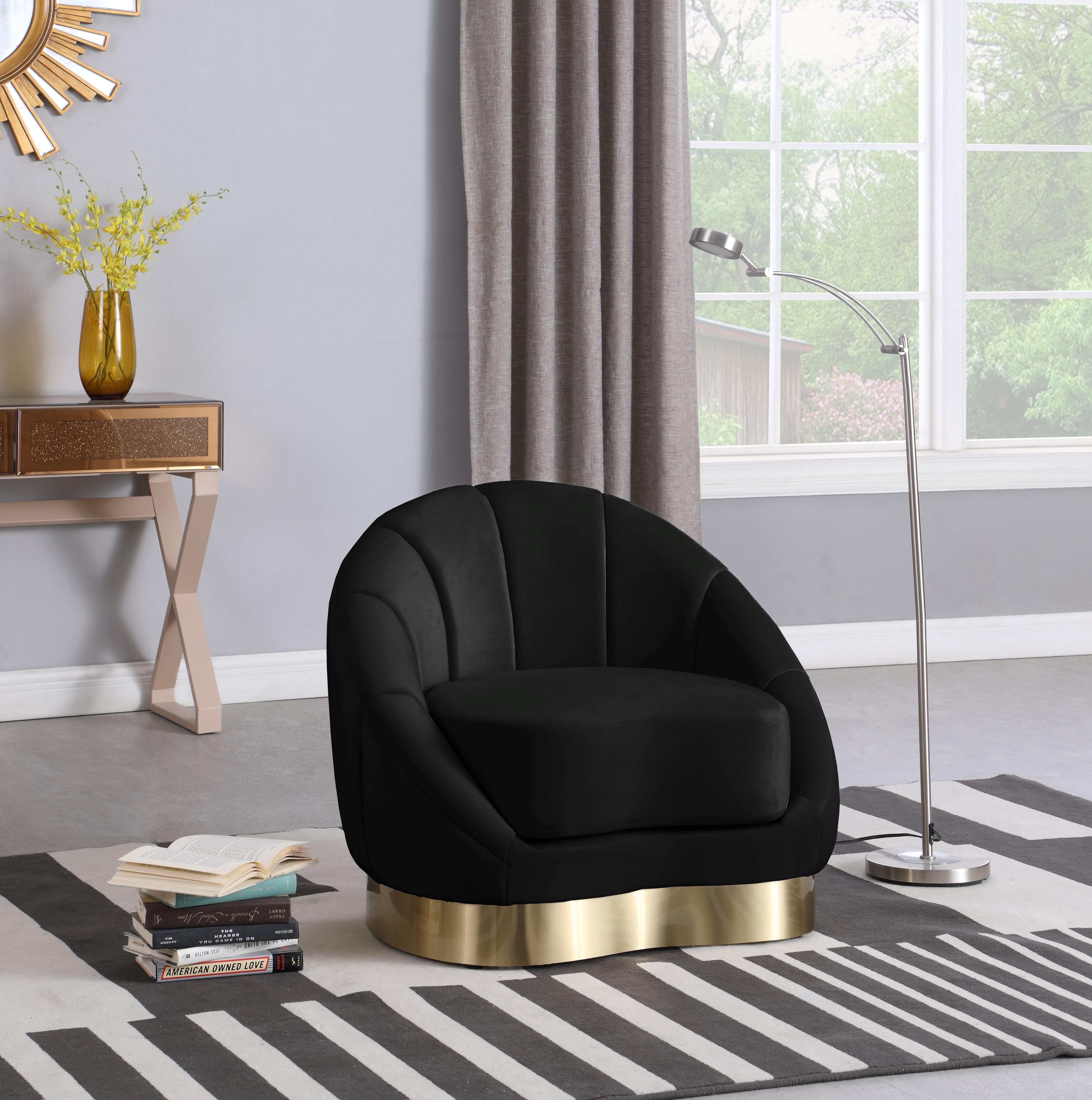 Shelly Black Velvet Chair - Luxury Home Furniture (MI)