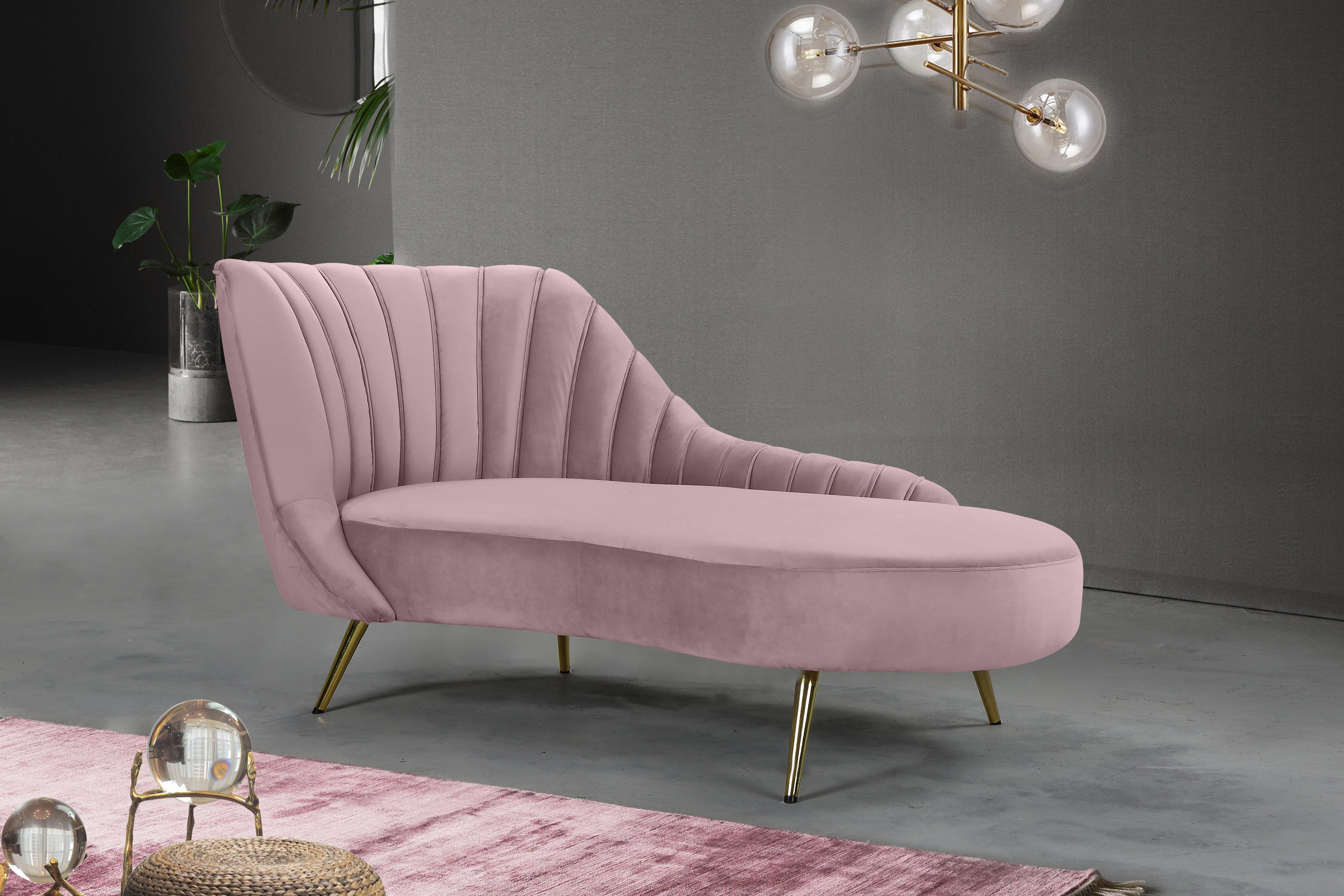 Margo Pink Velvet Chaise - Luxury Home Furniture (MI)