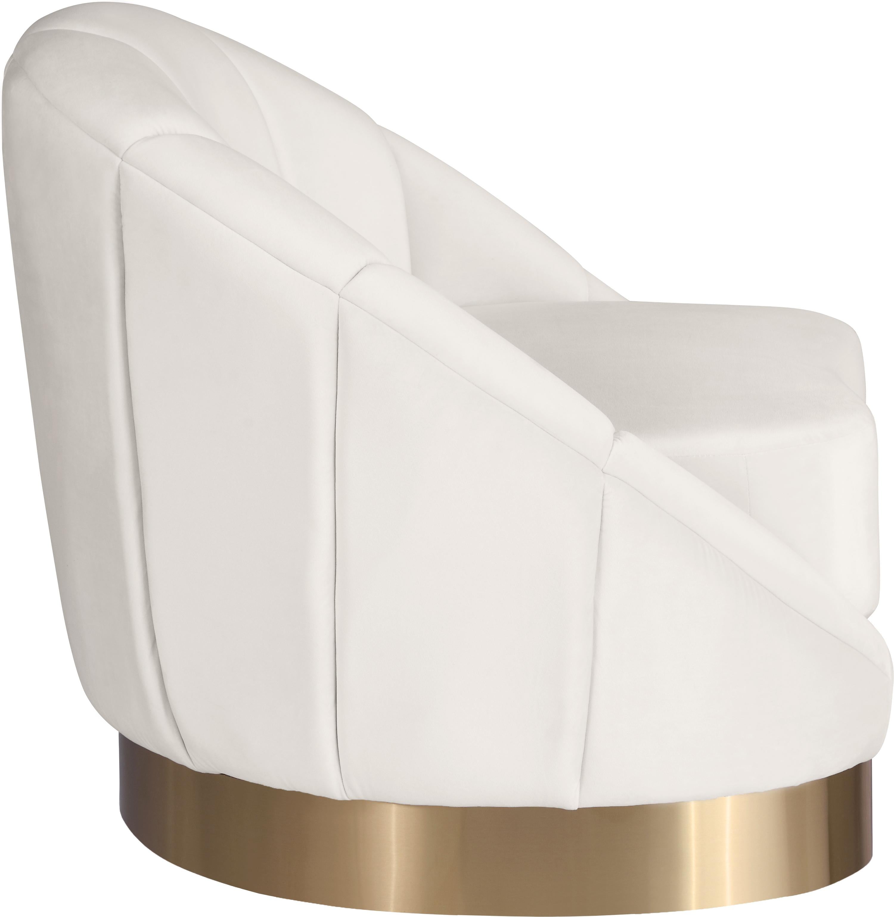 Shelly Cream Velvet Chair - Luxury Home Furniture (MI)