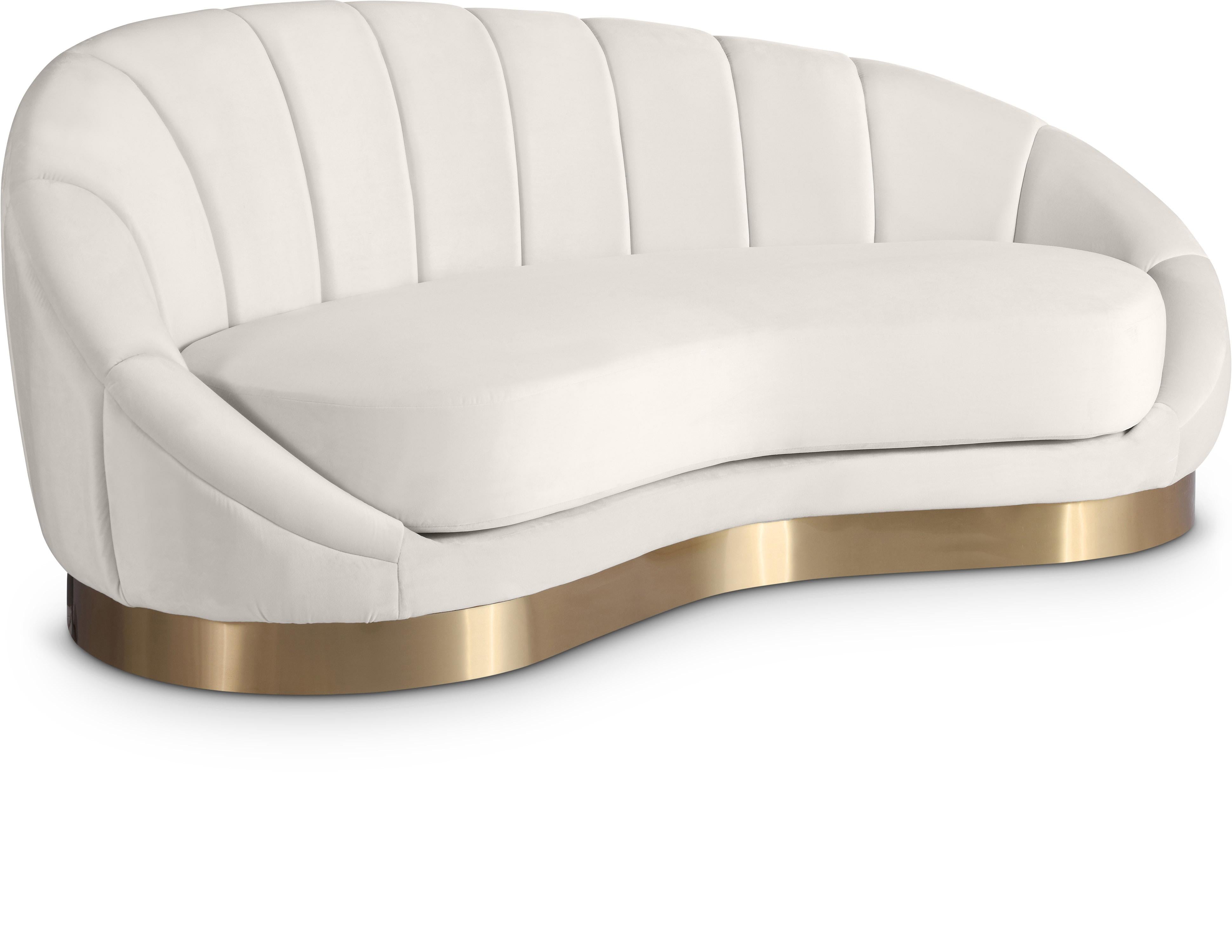 Shelly Cream Velvet Chaise - Luxury Home Furniture (MI)