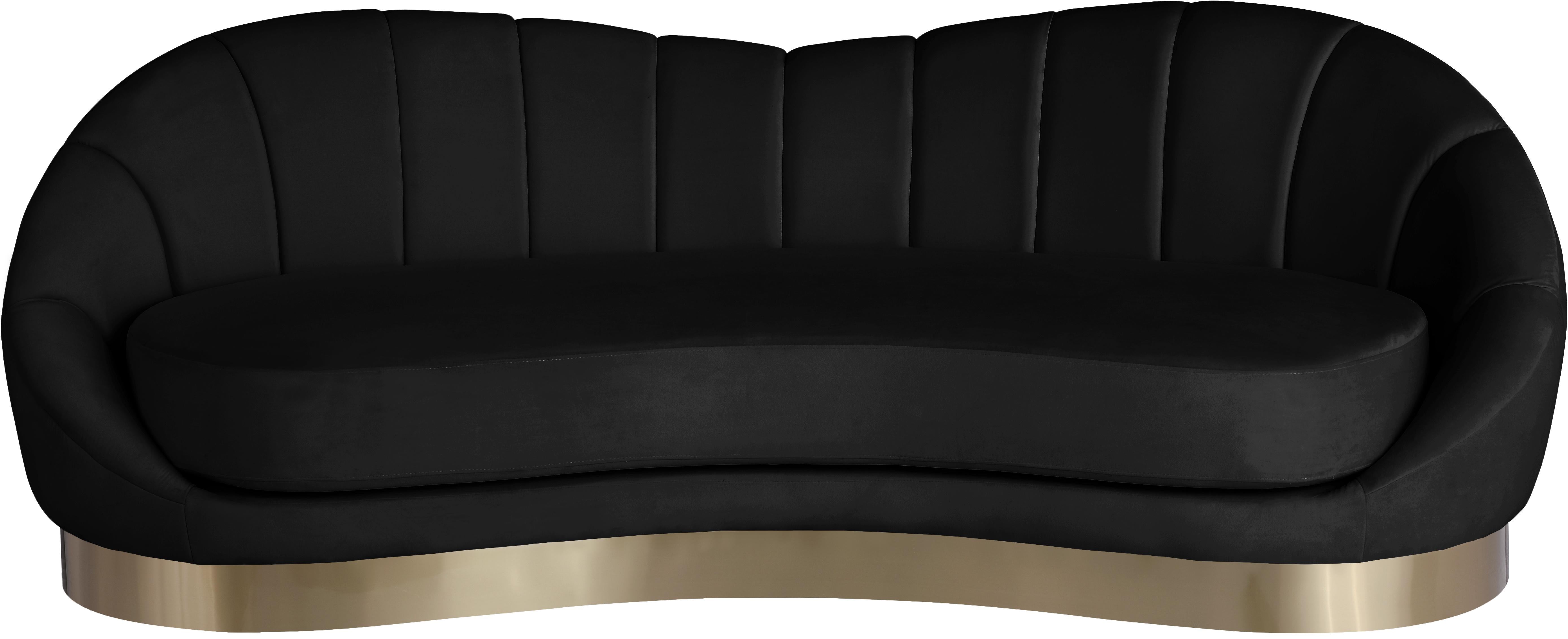 Shelly Black Velvet Sofa - Luxury Home Furniture (MI)