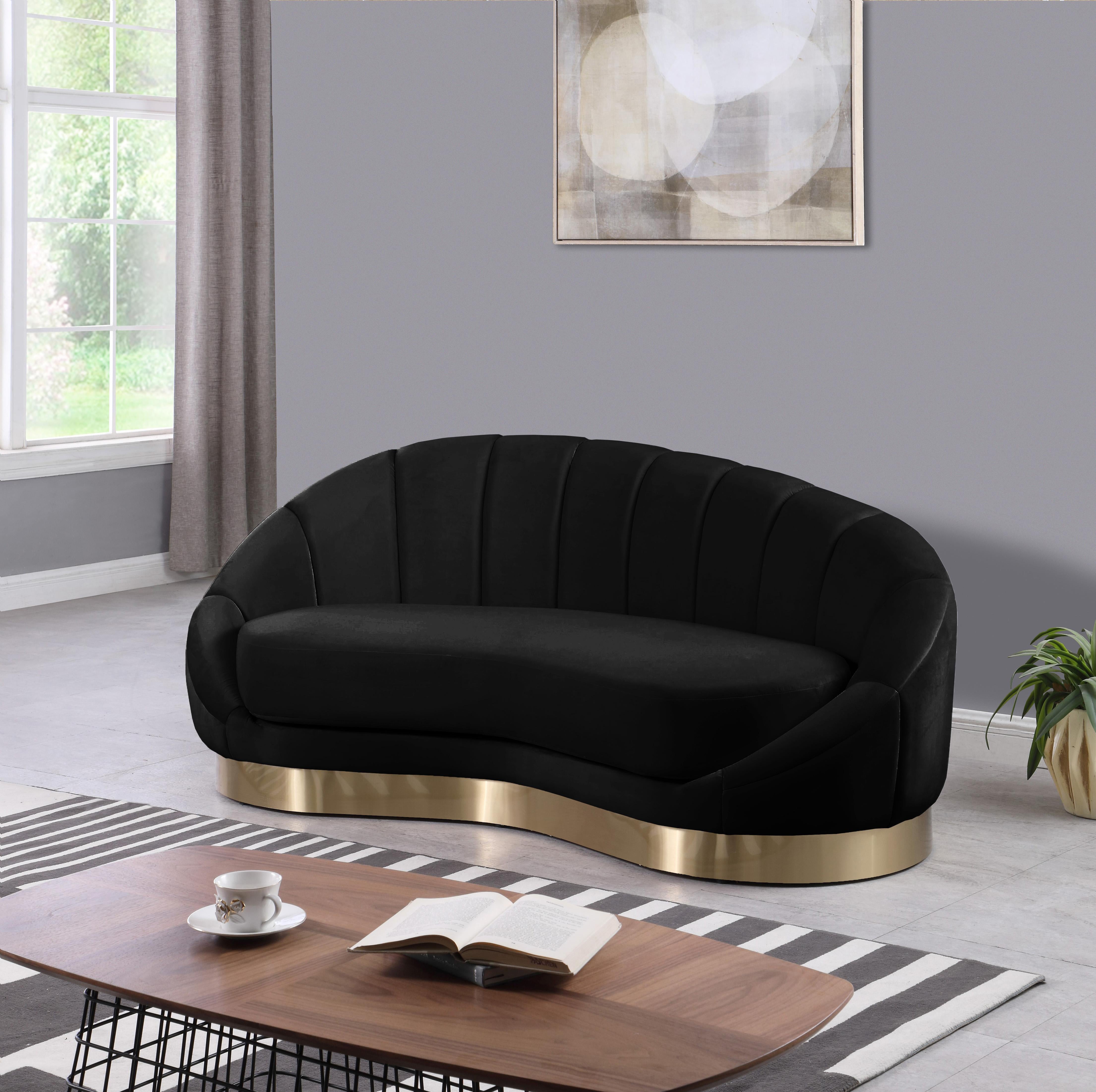 Shelly Black Velvet Chaise - Luxury Home Furniture (MI)