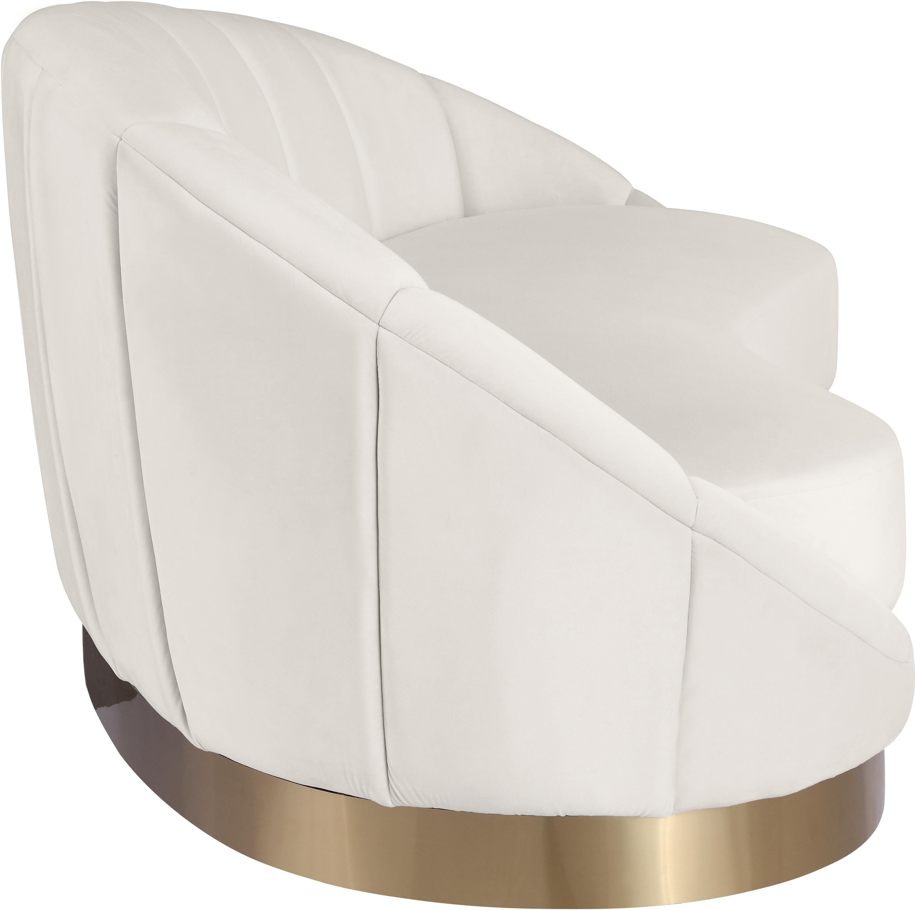 Shelly Cream Velvet Chaise - Luxury Home Furniture (MI)