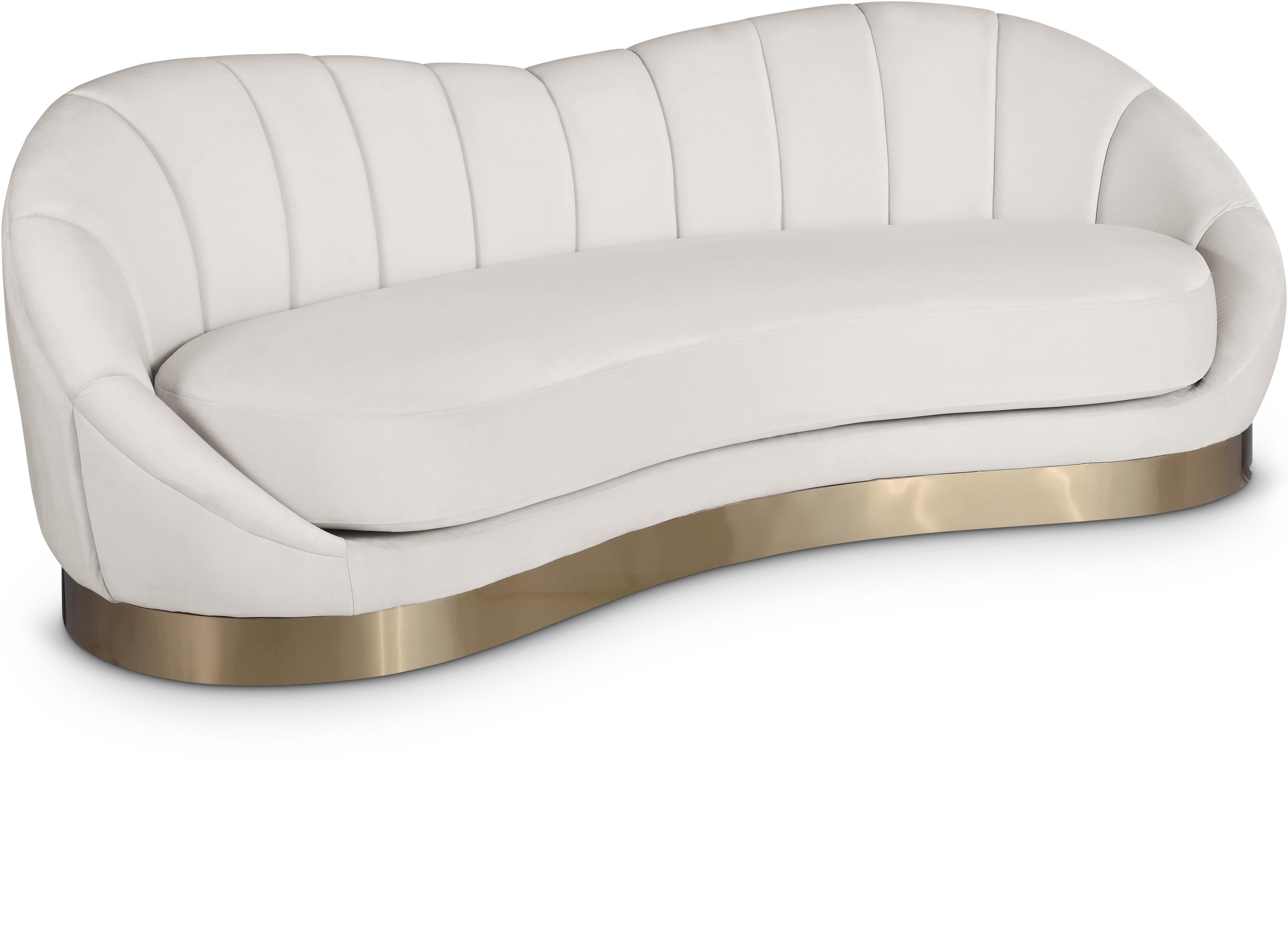 Shelly Cream Velvet Sofa - Luxury Home Furniture (MI)