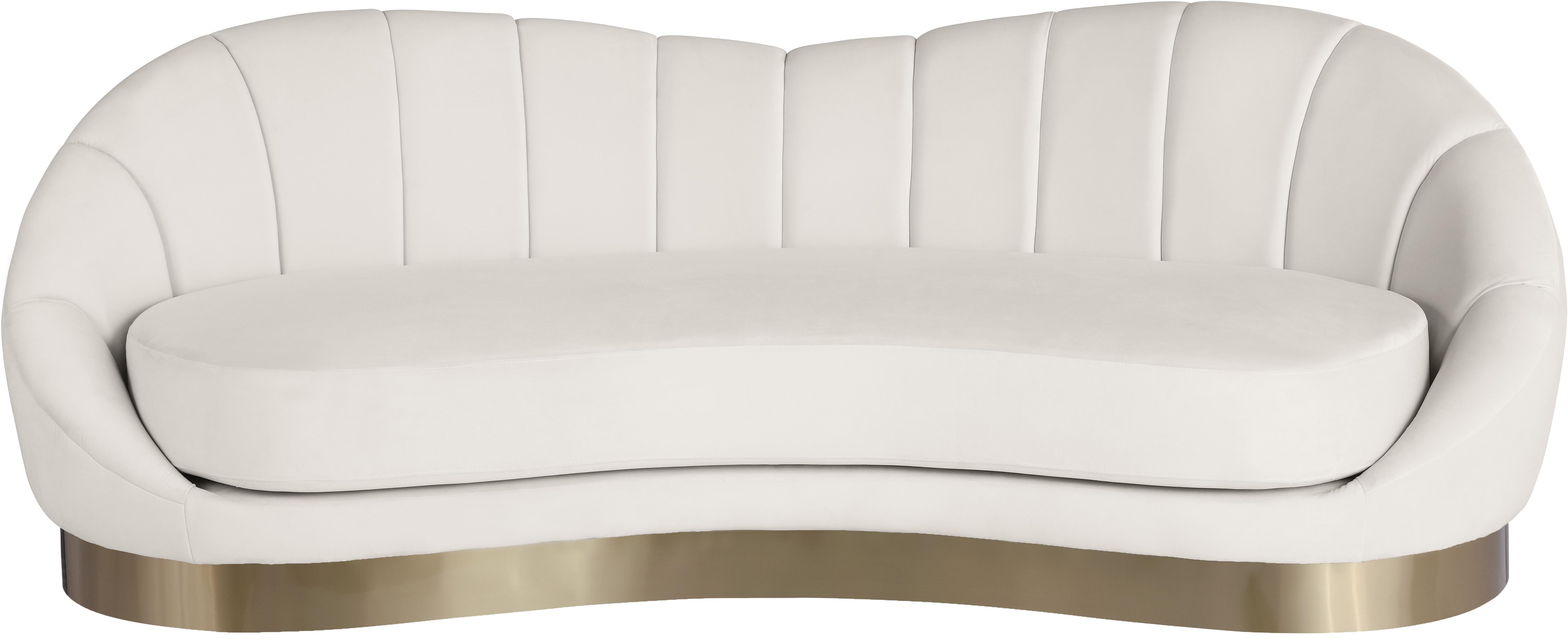 Shelly Cream Velvet Sofa - Luxury Home Furniture (MI)