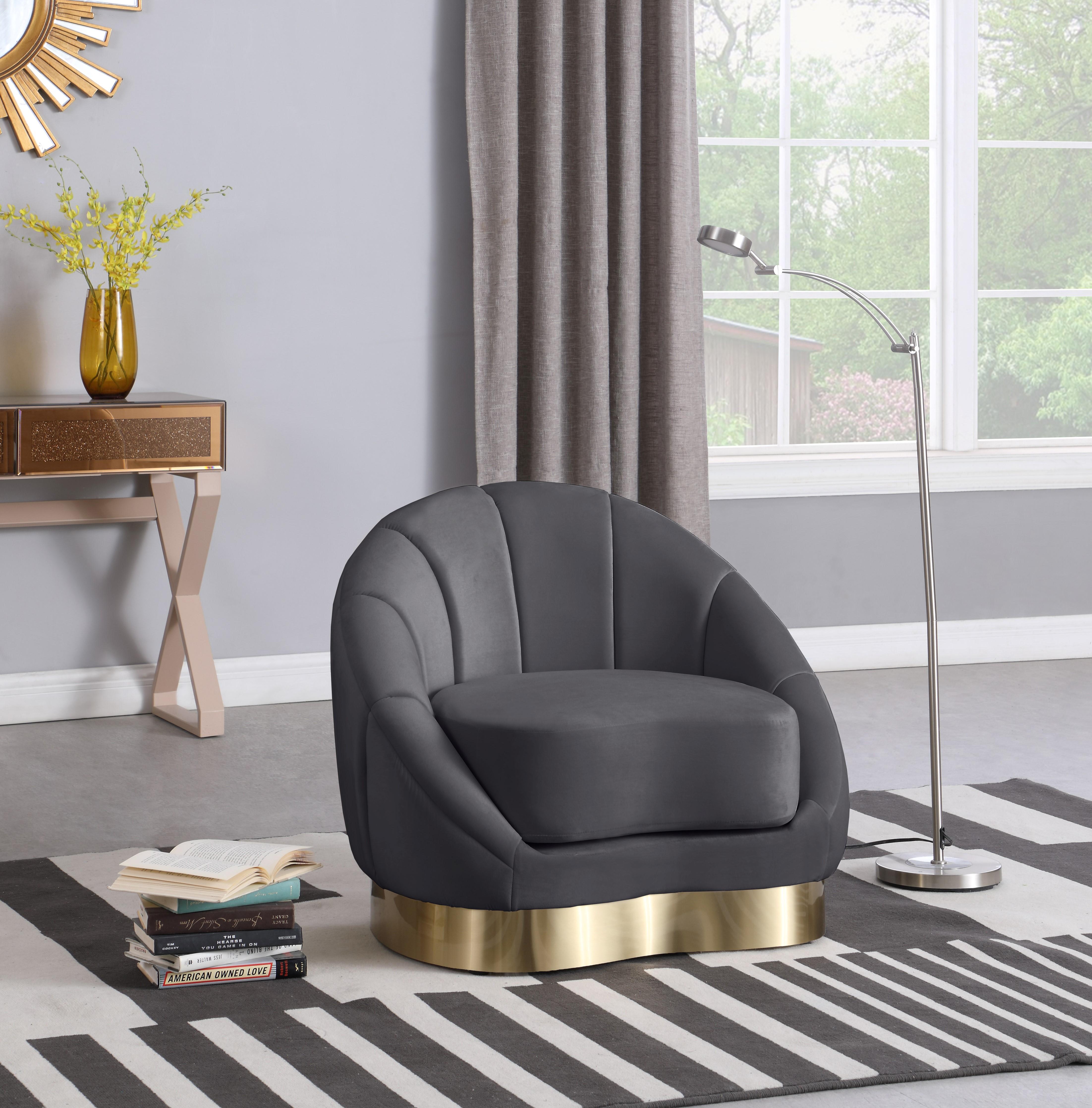 Shelly Grey Velvet Chair - Luxury Home Furniture (MI)