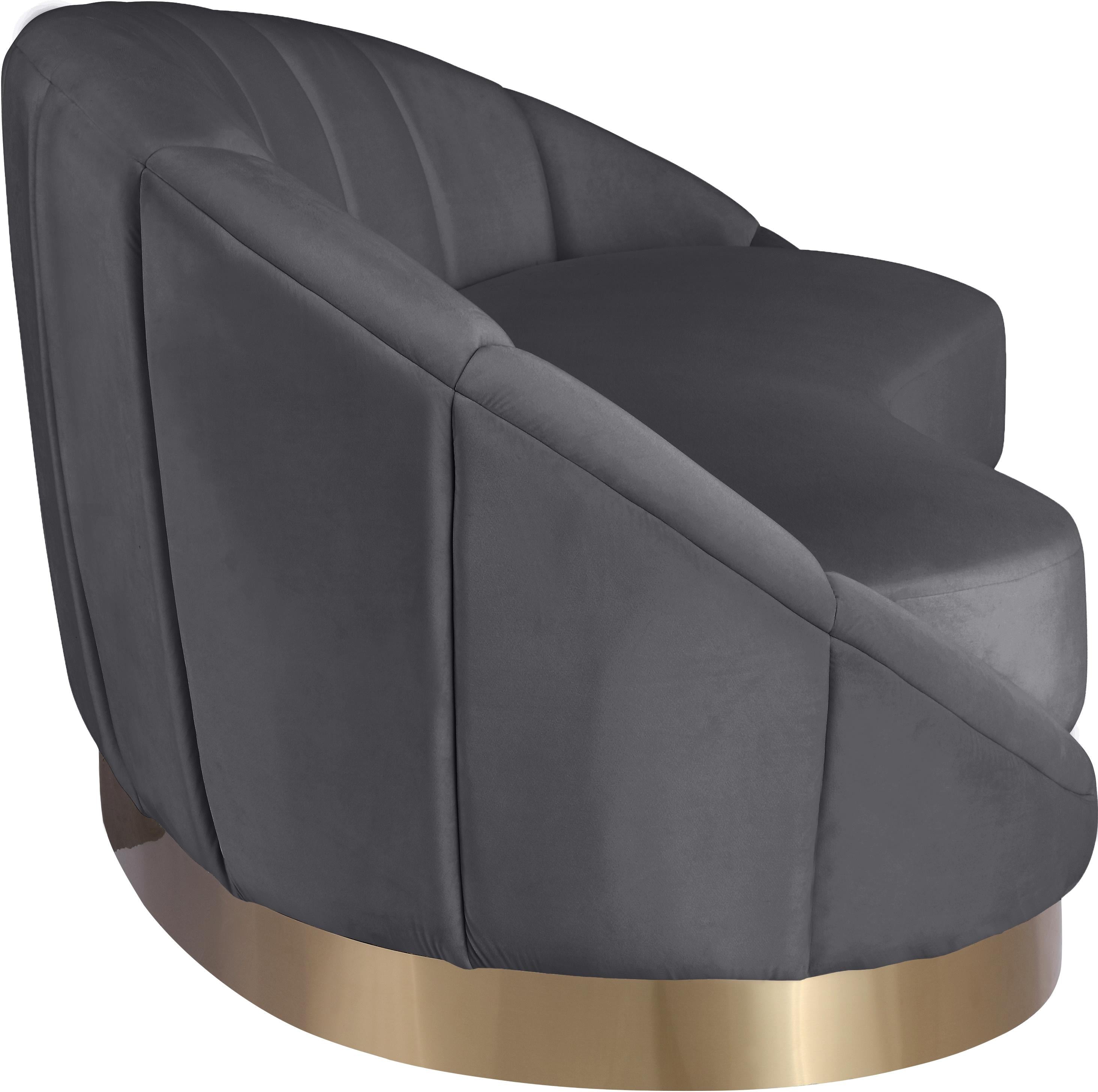 Shelly Grey Velvet Chaise - Luxury Home Furniture (MI)