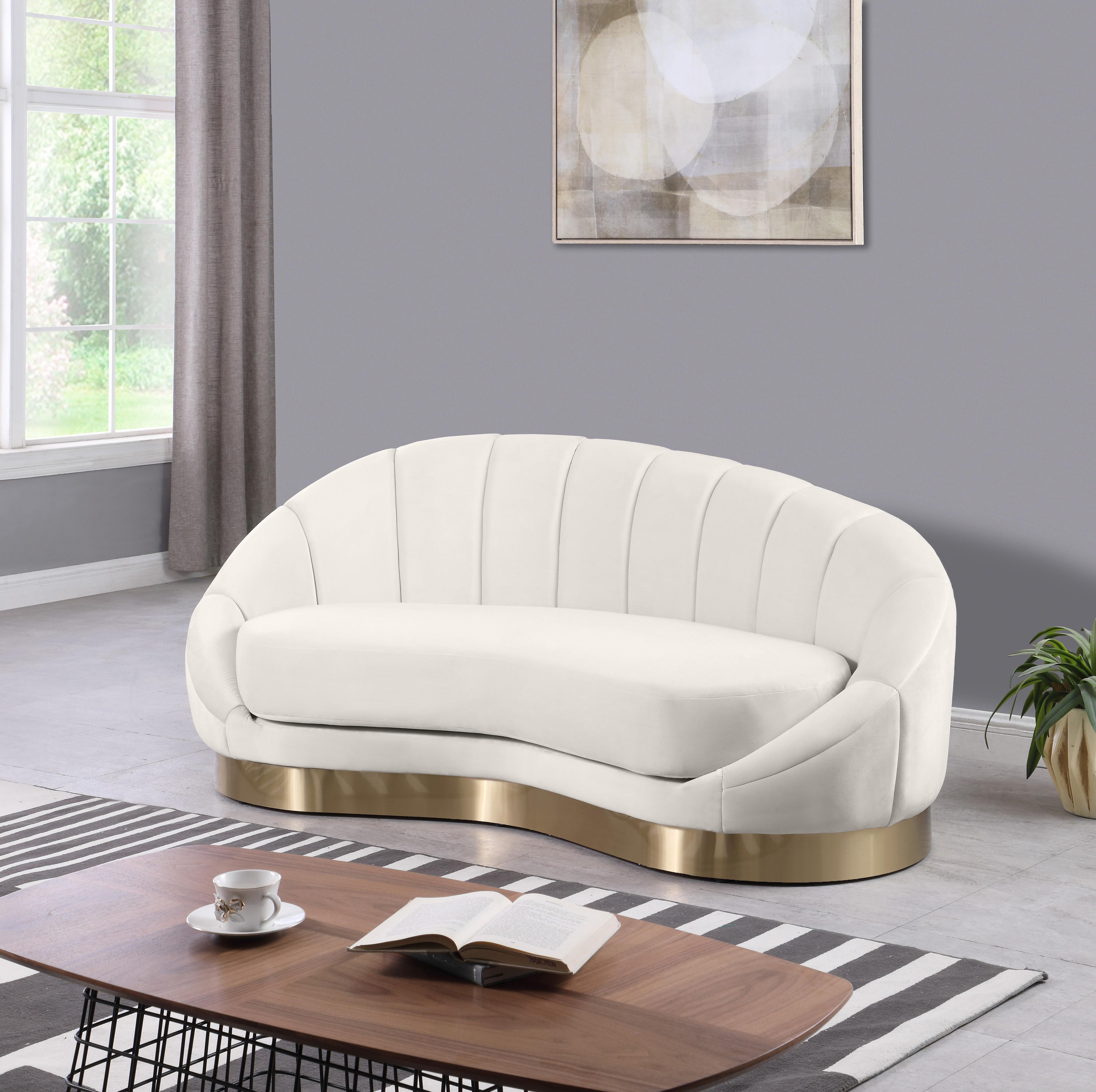 Shelly Cream Velvet Chaise - Luxury Home Furniture (MI)