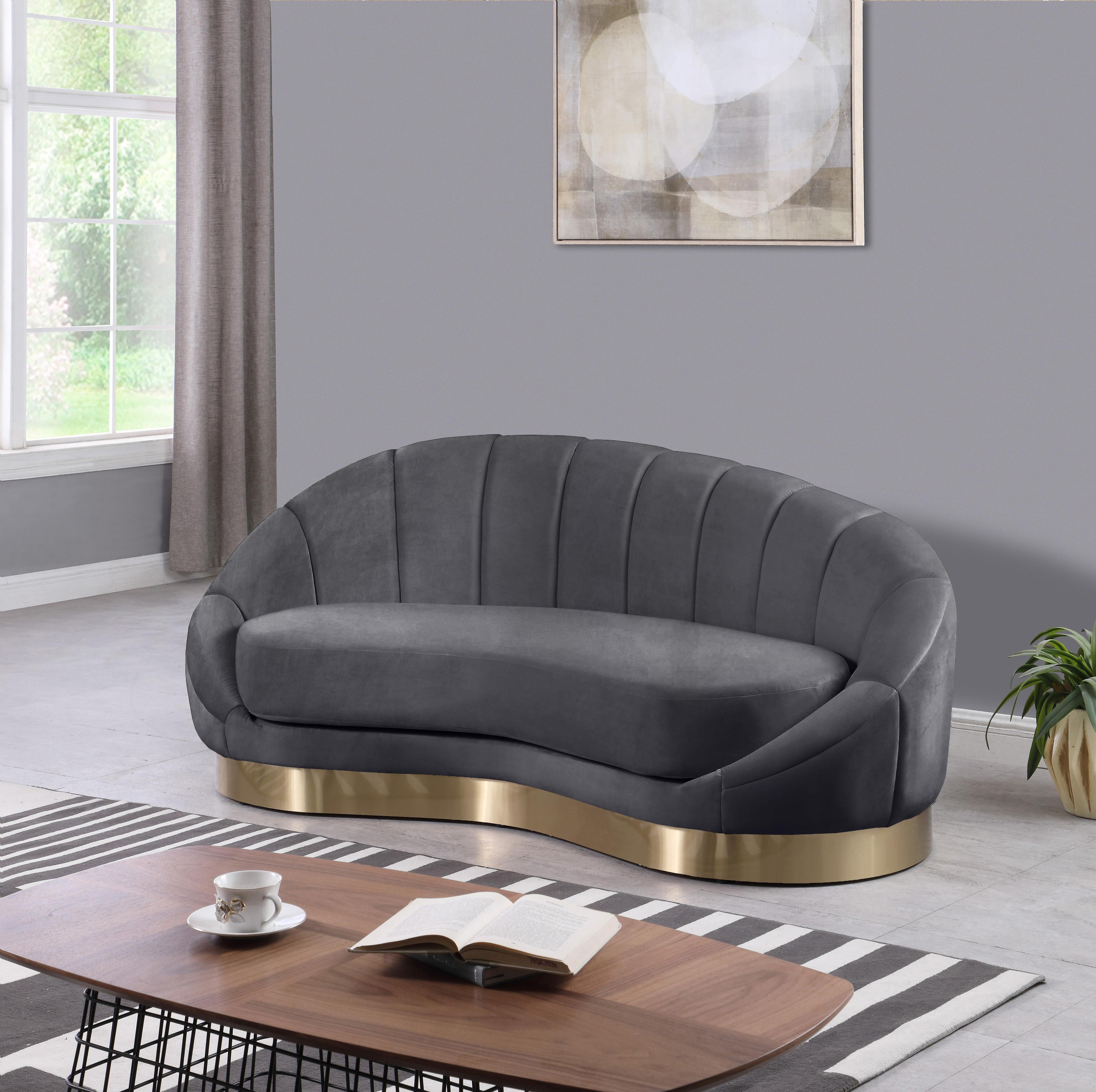 Shelly Grey Velvet Chaise - Luxury Home Furniture (MI)
