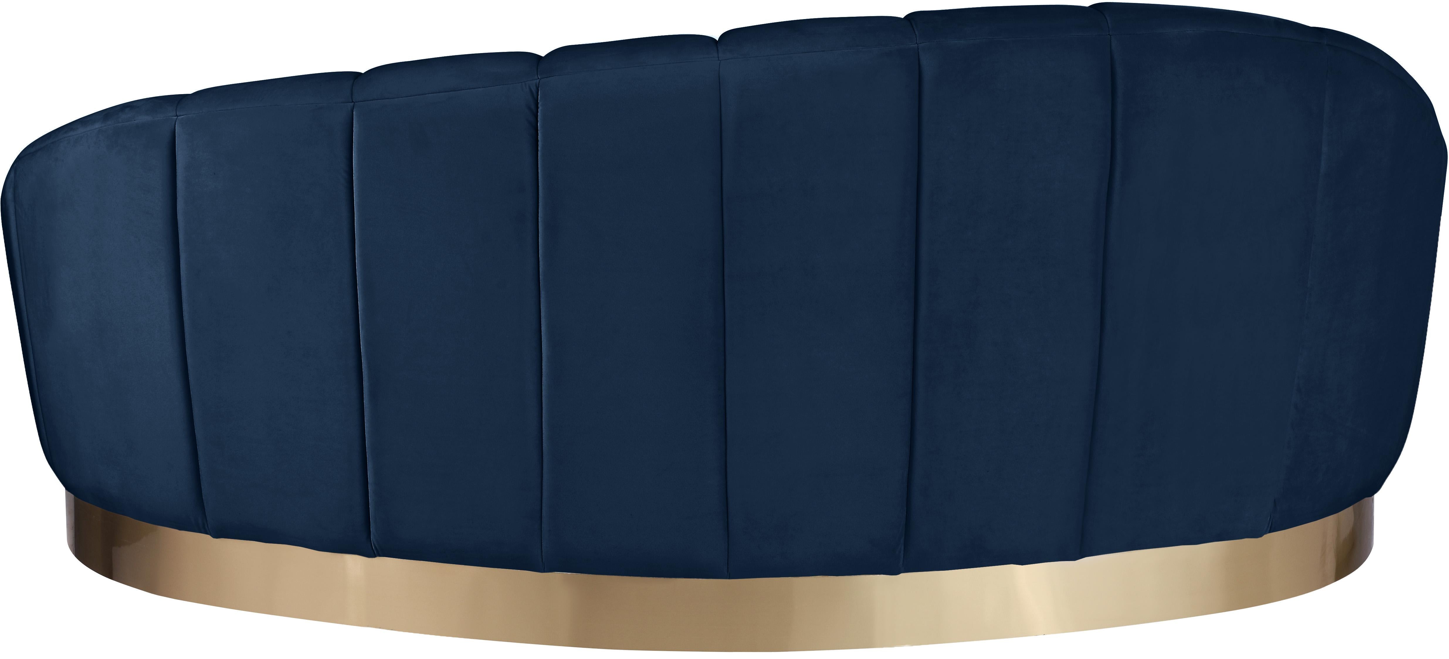 Shelly Navy Velvet Chaise - Luxury Home Furniture (MI)