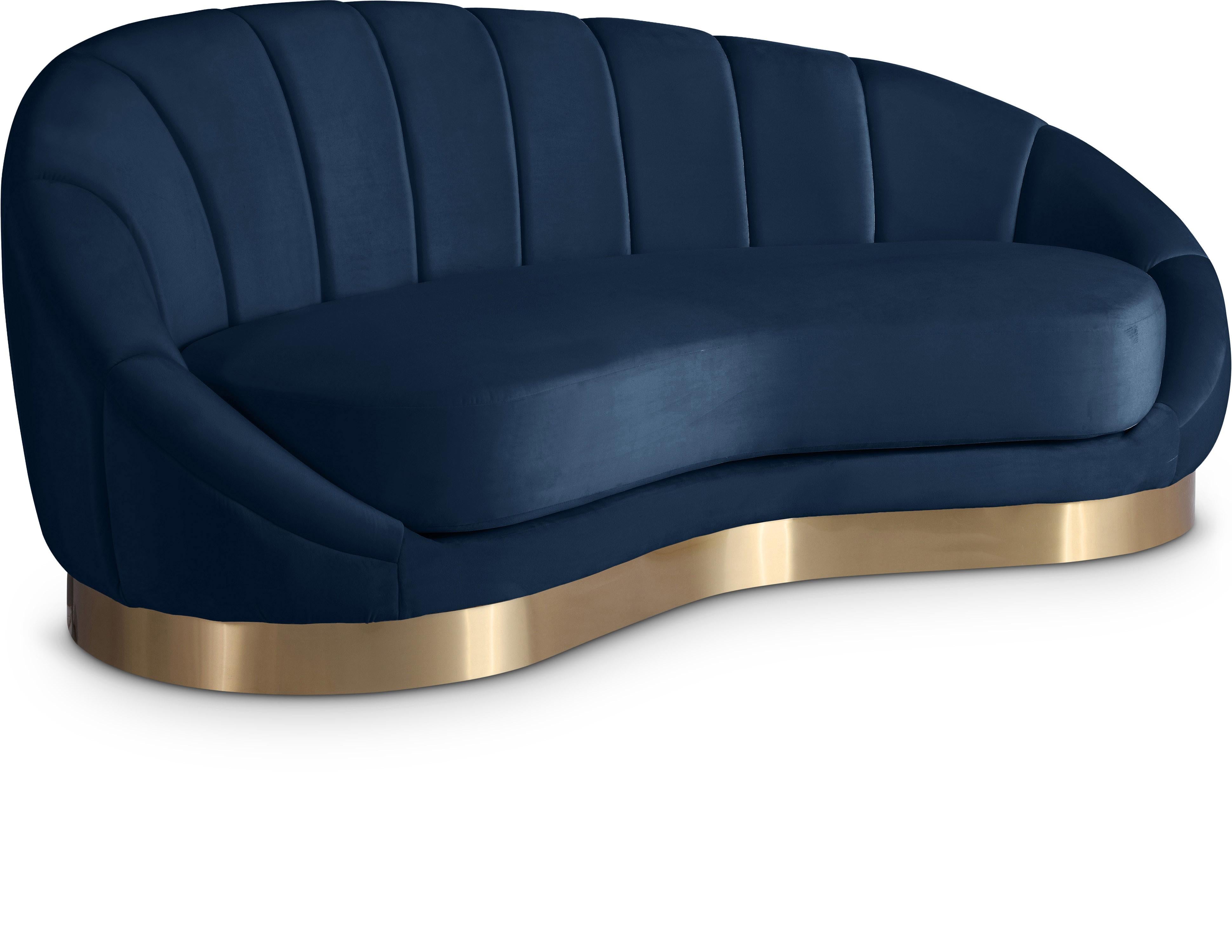 Shelly Navy Velvet Chaise - Luxury Home Furniture (MI)
