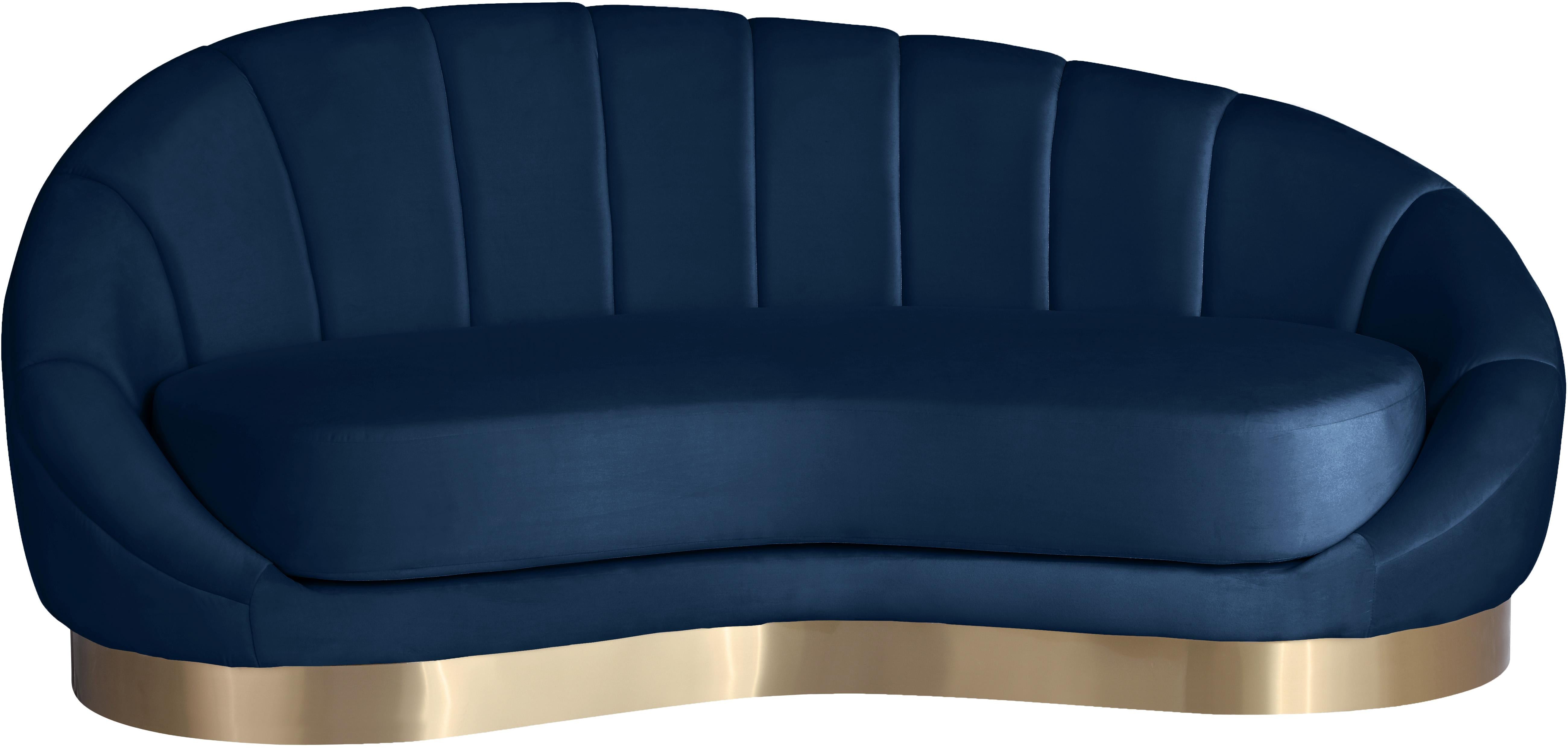 Shelly Navy Velvet Chaise - Luxury Home Furniture (MI)