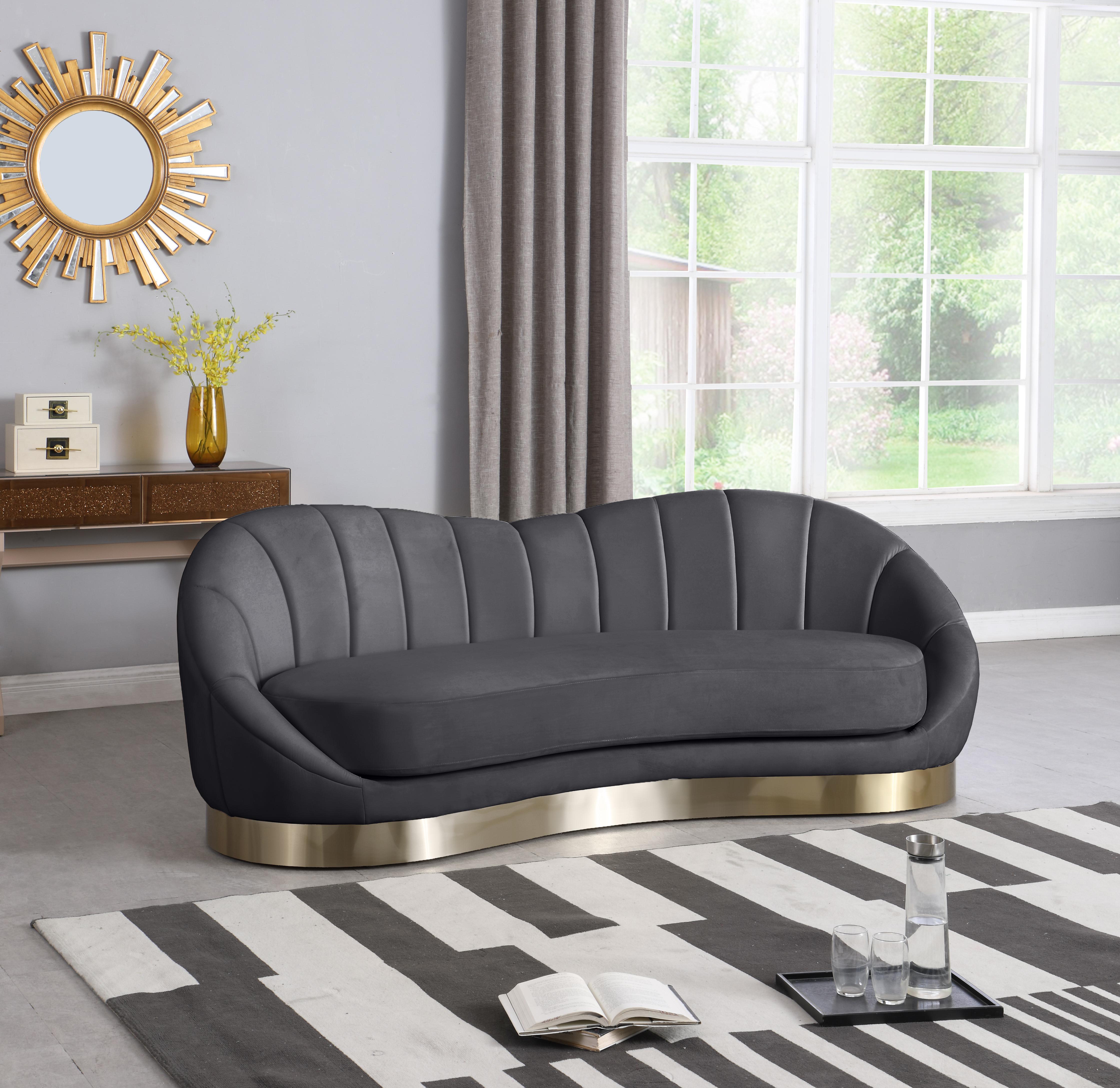Shelly Grey Velvet Sofa - Luxury Home Furniture (MI)