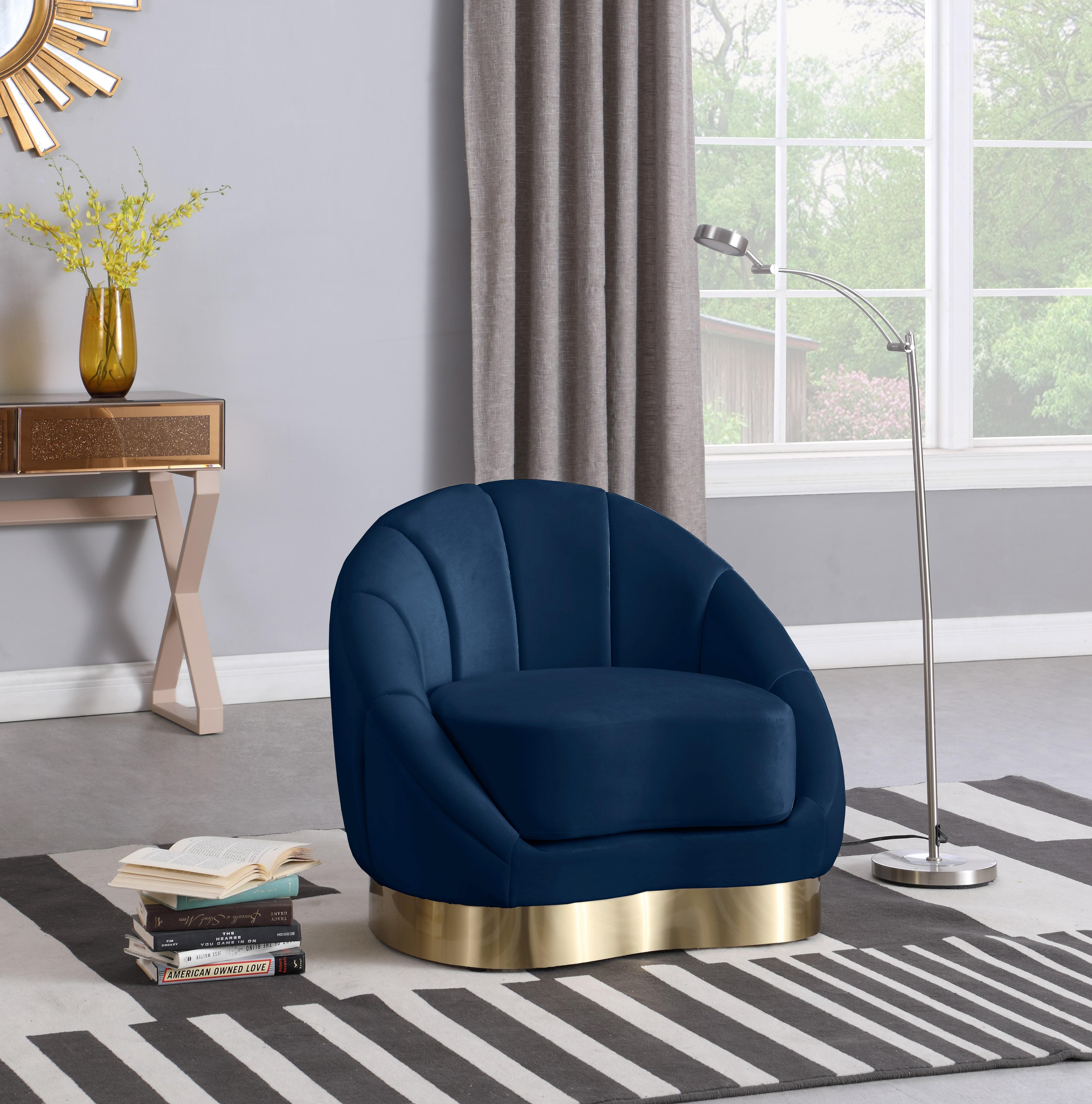Shelly Navy Velvet Chair - Luxury Home Furniture (MI)