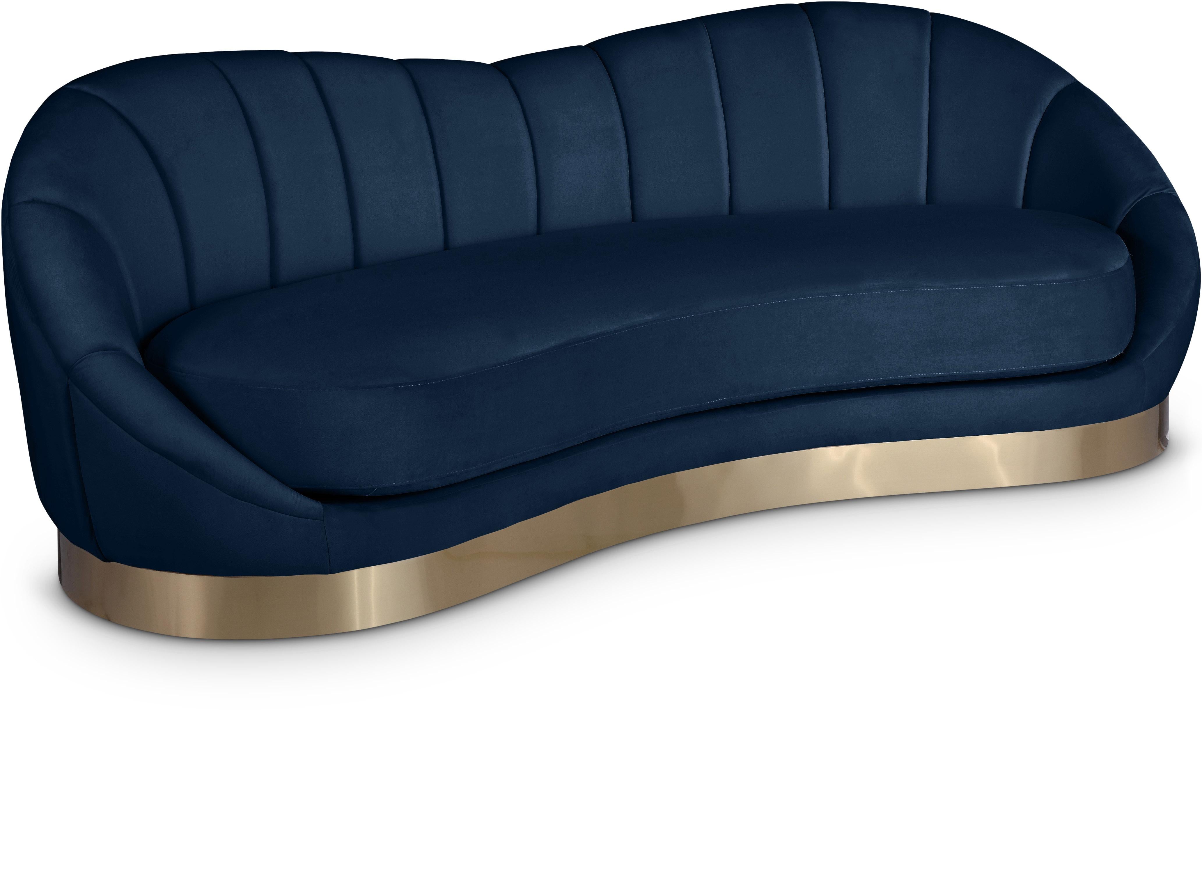 Shelly Navy Velvet Sofa - Luxury Home Furniture (MI)