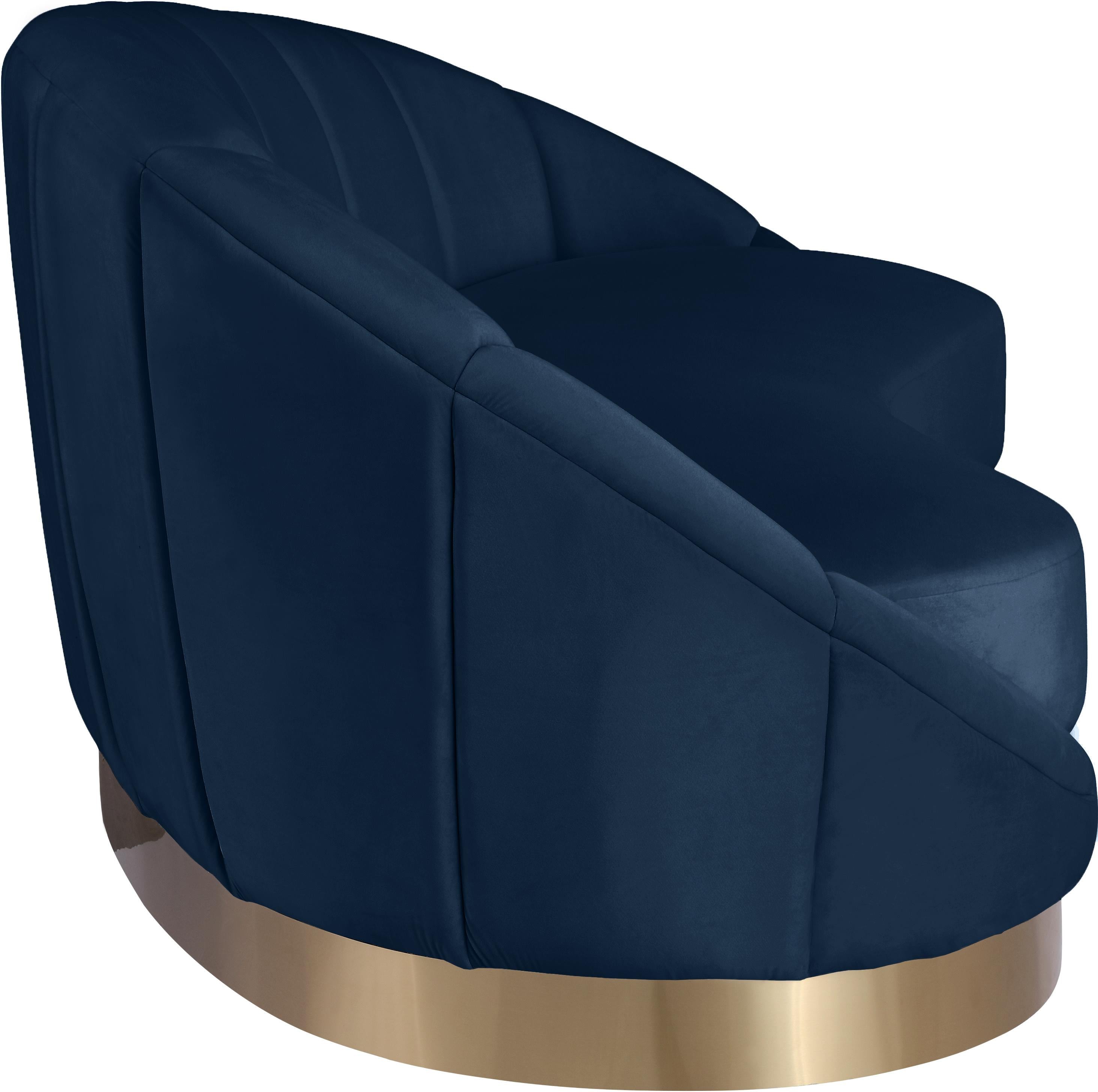 Shelly Navy Velvet Chaise - Luxury Home Furniture (MI)