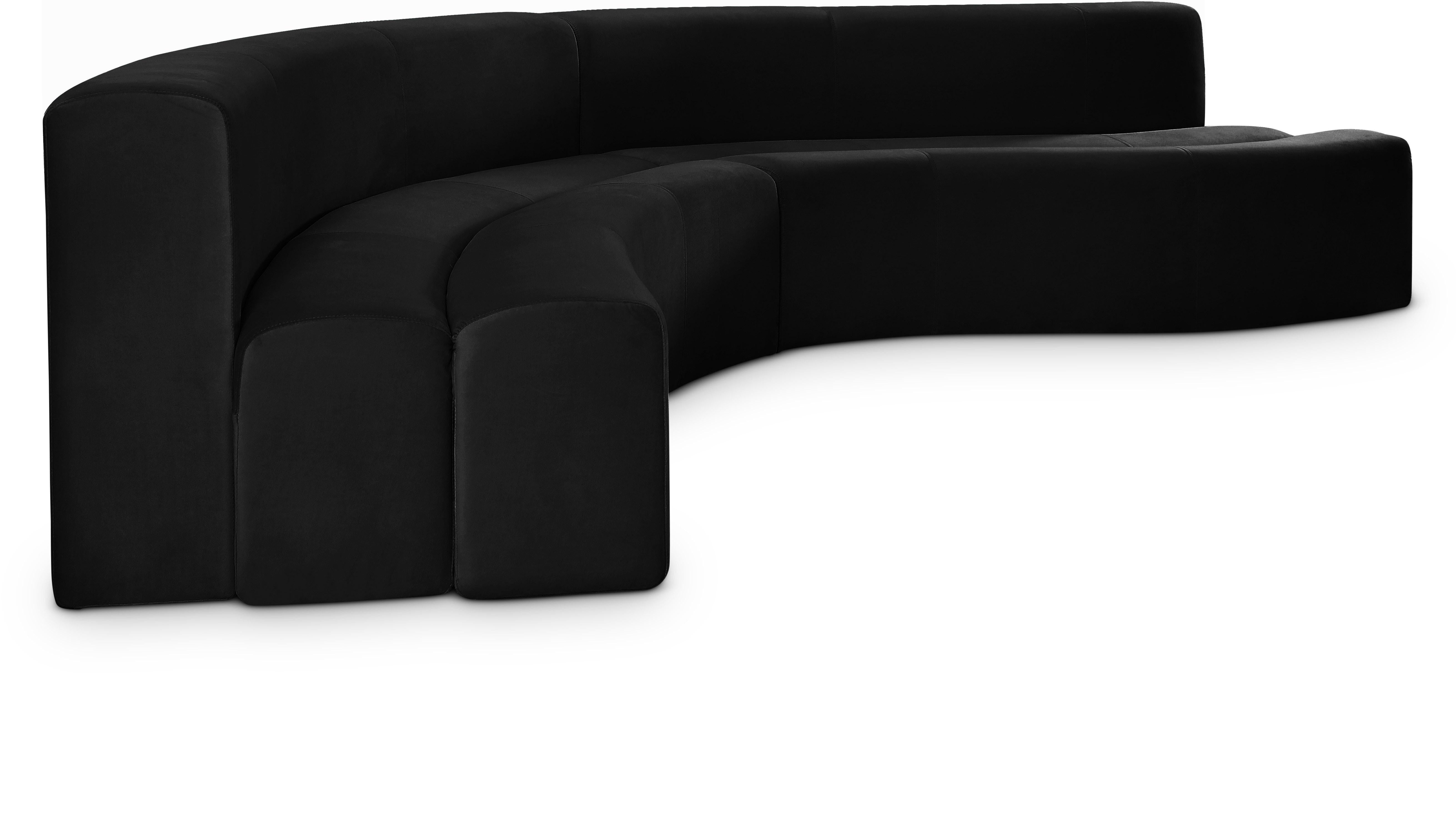 Curl Black Velvet 2pc. Sectional - Luxury Home Furniture (MI)